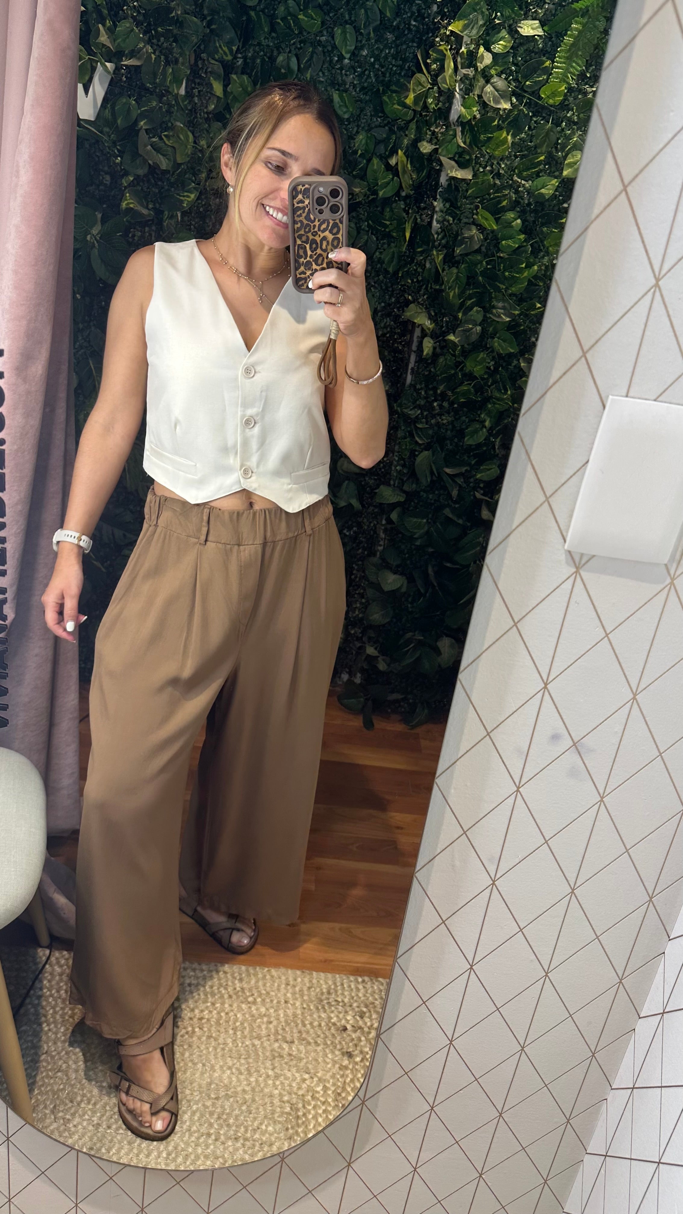 Pantalón Lyocell Marrón