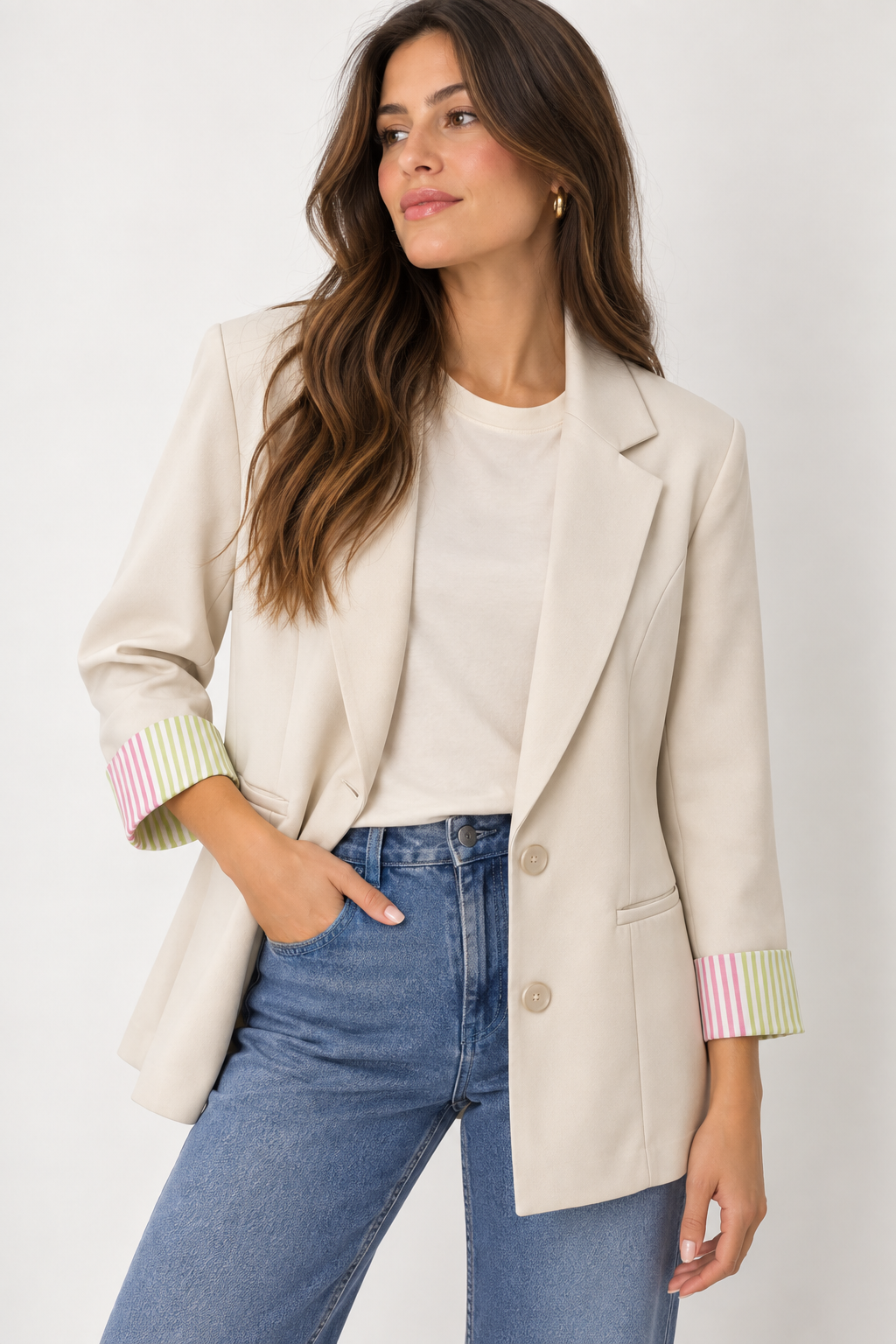 Blazer Landó Rayas Beige