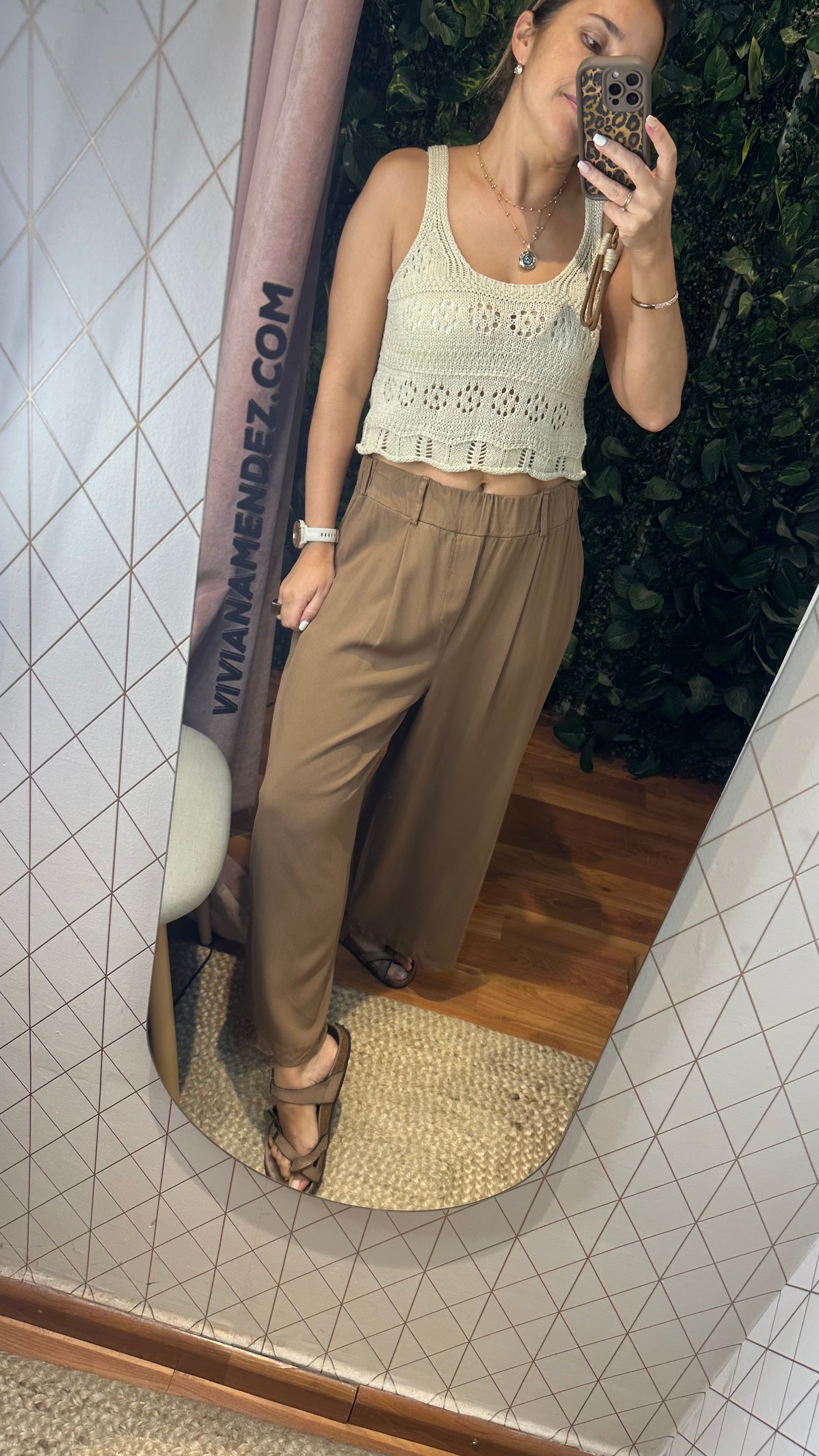 Pantalón Lyocell Marrón