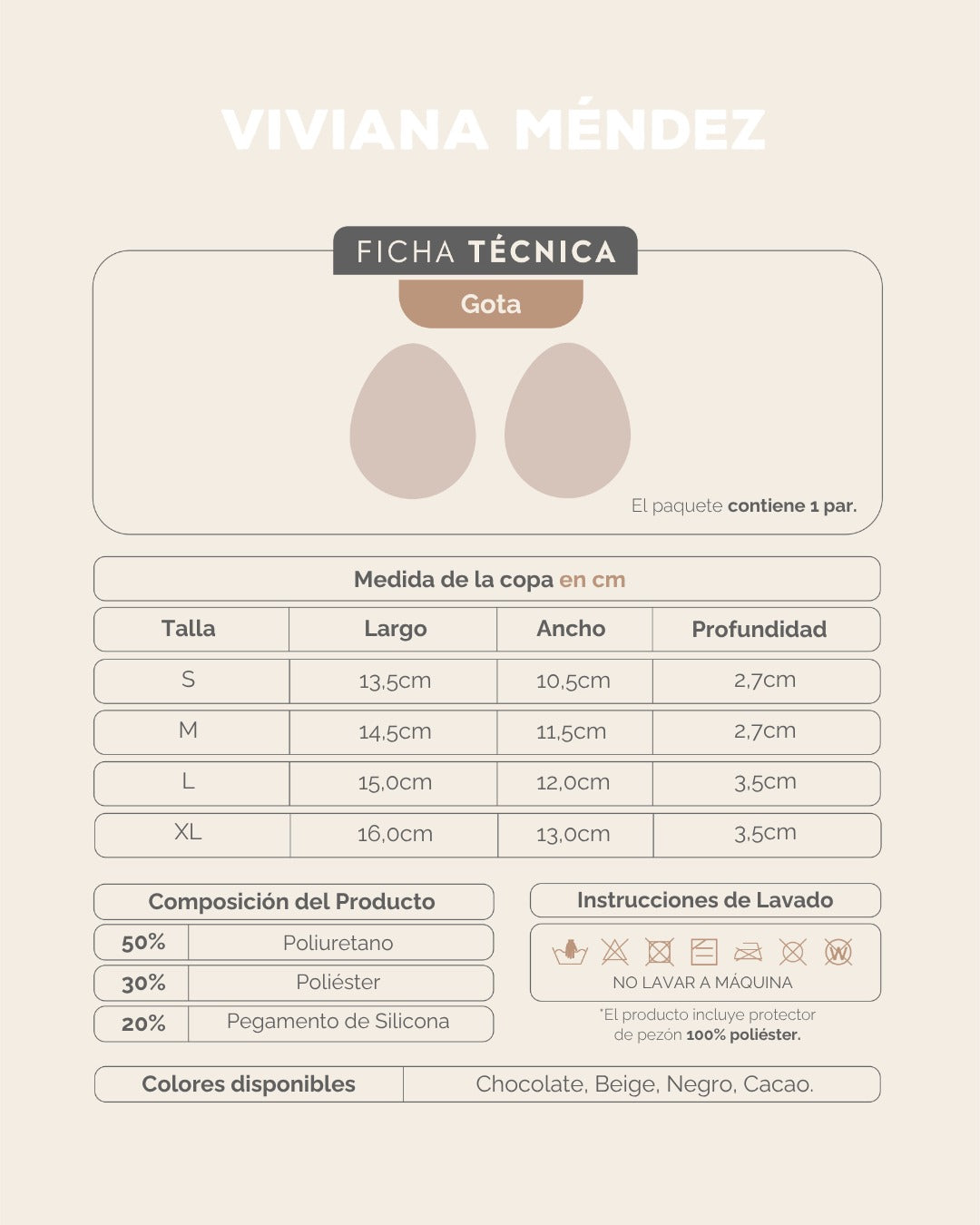 Detalle del Soutien Adhesivo Gota Beige en modelo