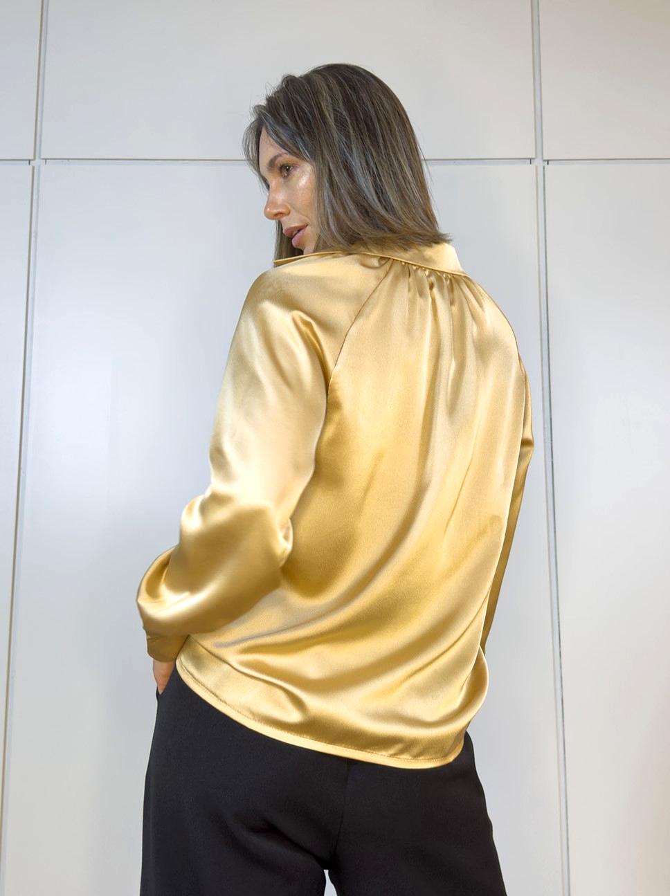 Camisa Plizada Camel