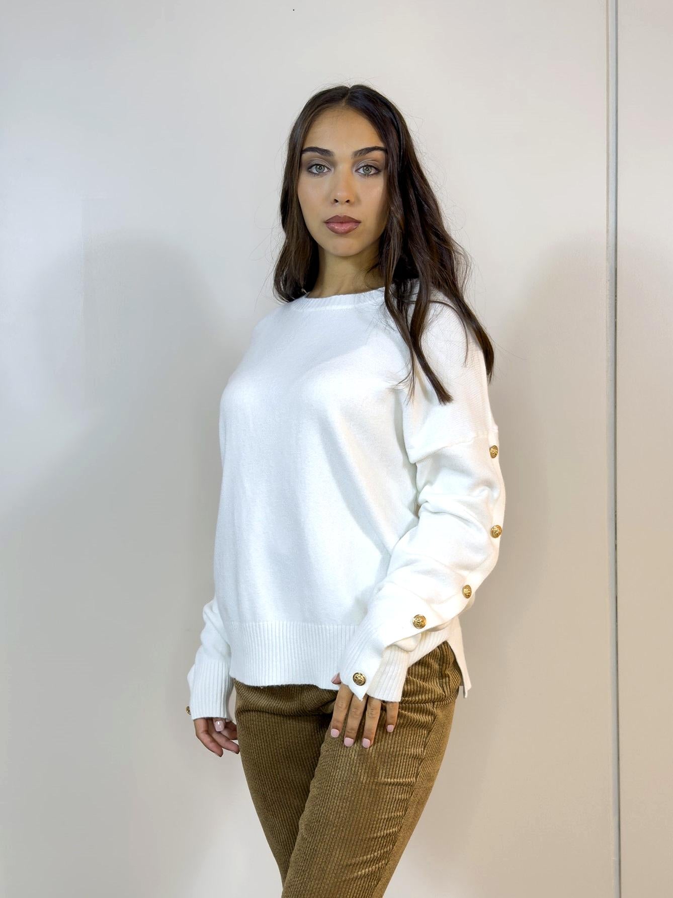 Buzo Bottoni Blanco en vista frontal, detalles Bottoni