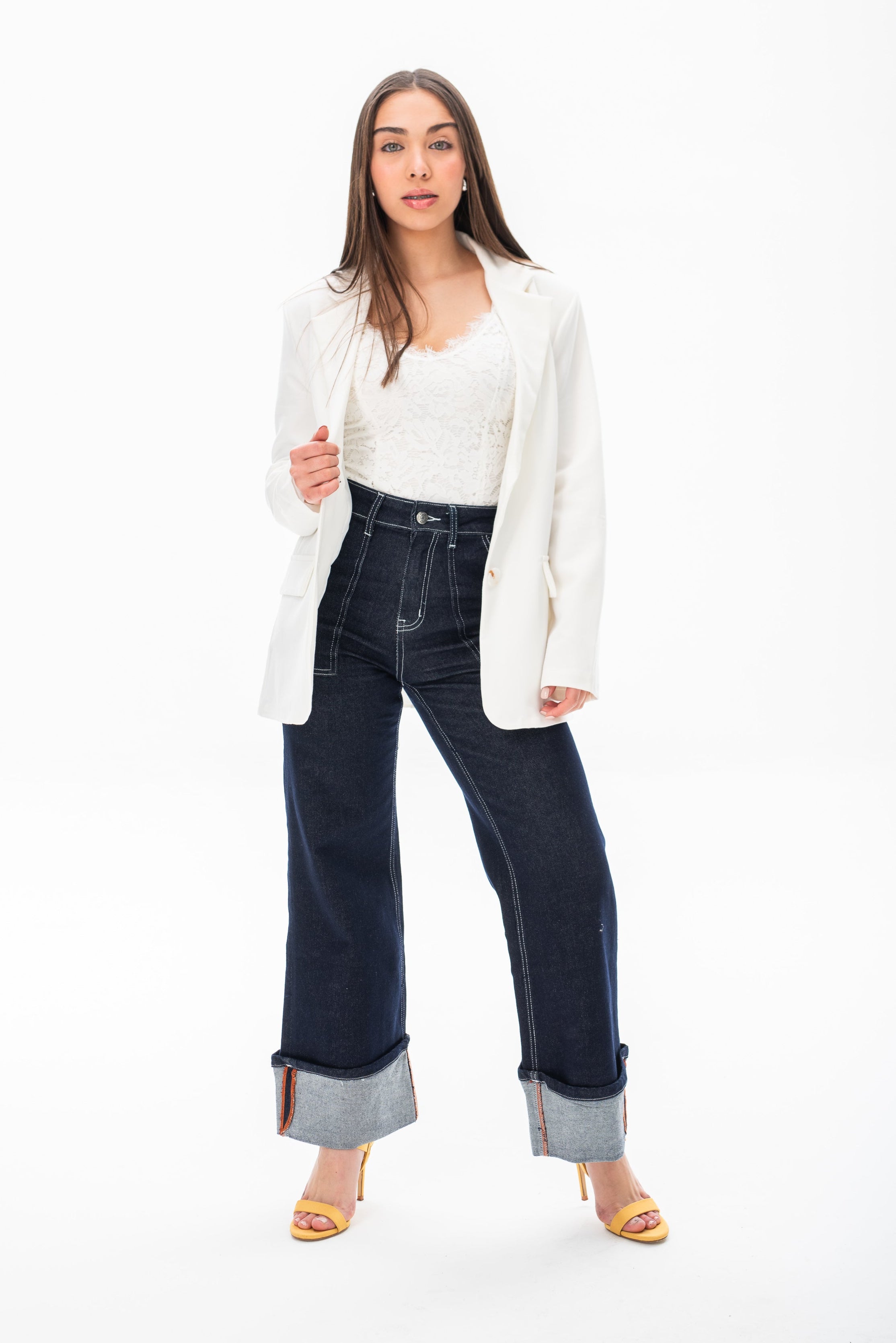 Blazer Clásico Cloe Blanco - Mangas largas