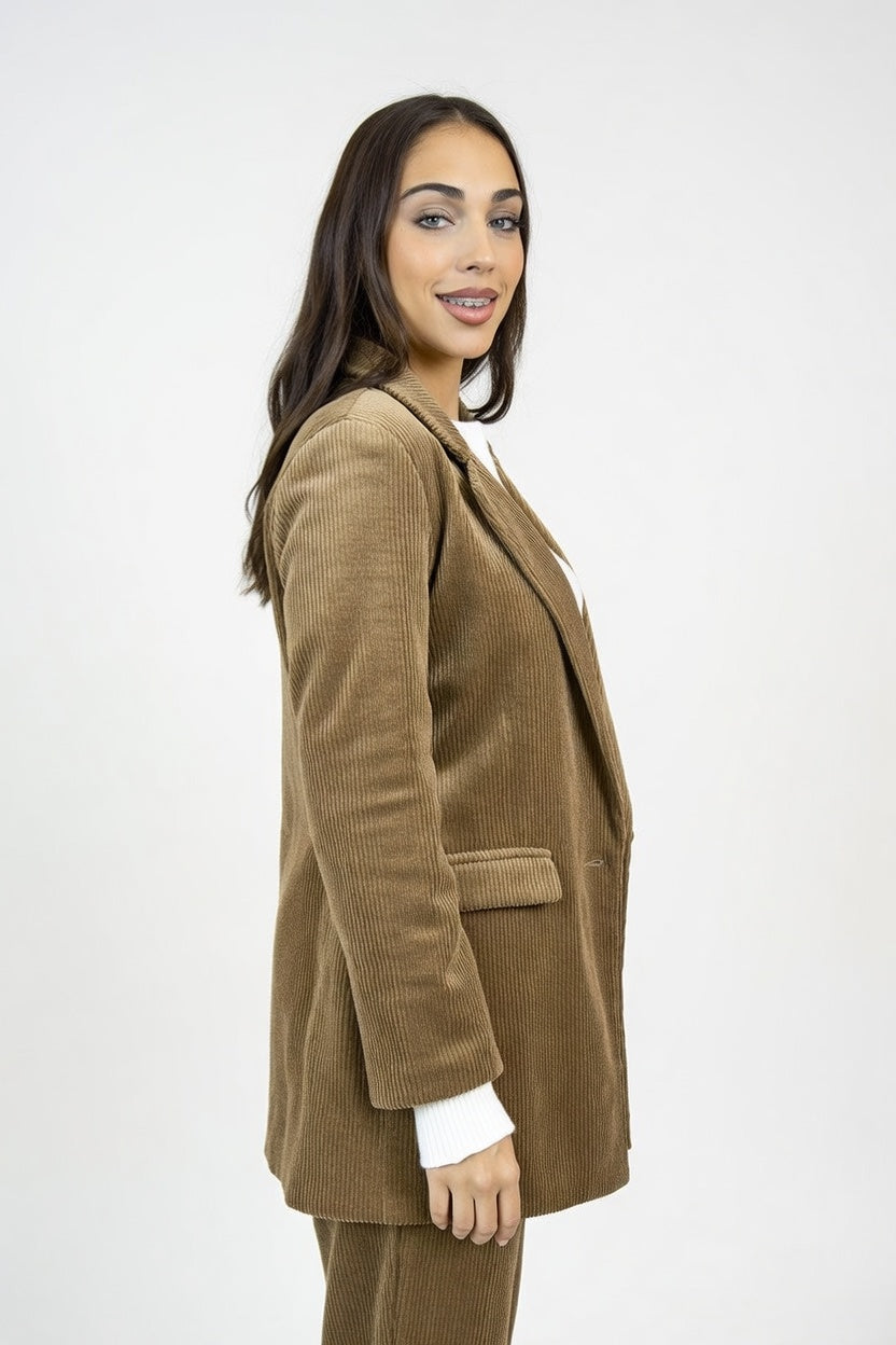 Blazer Cota Marrón - Costado