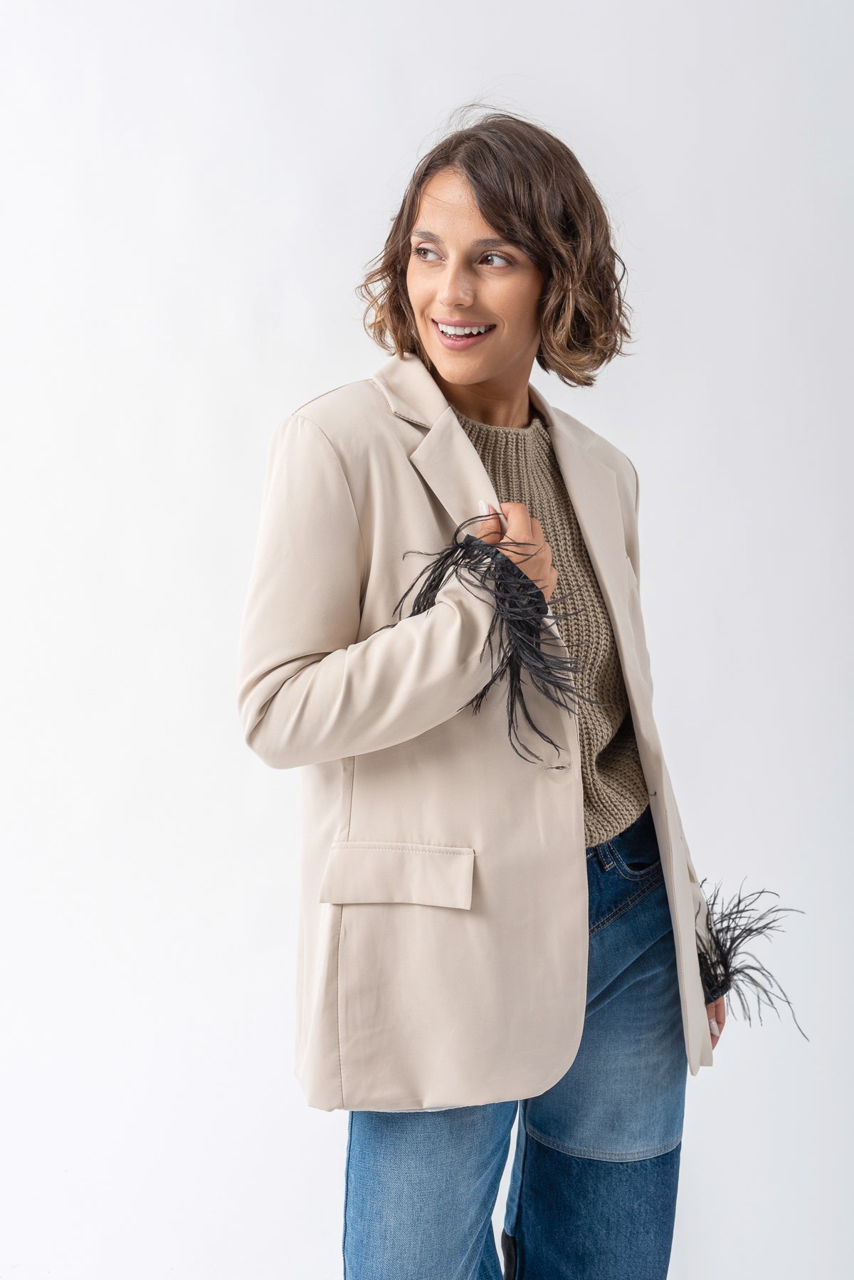 Viviana Méndez - Blazer Piume Beige - Blazers