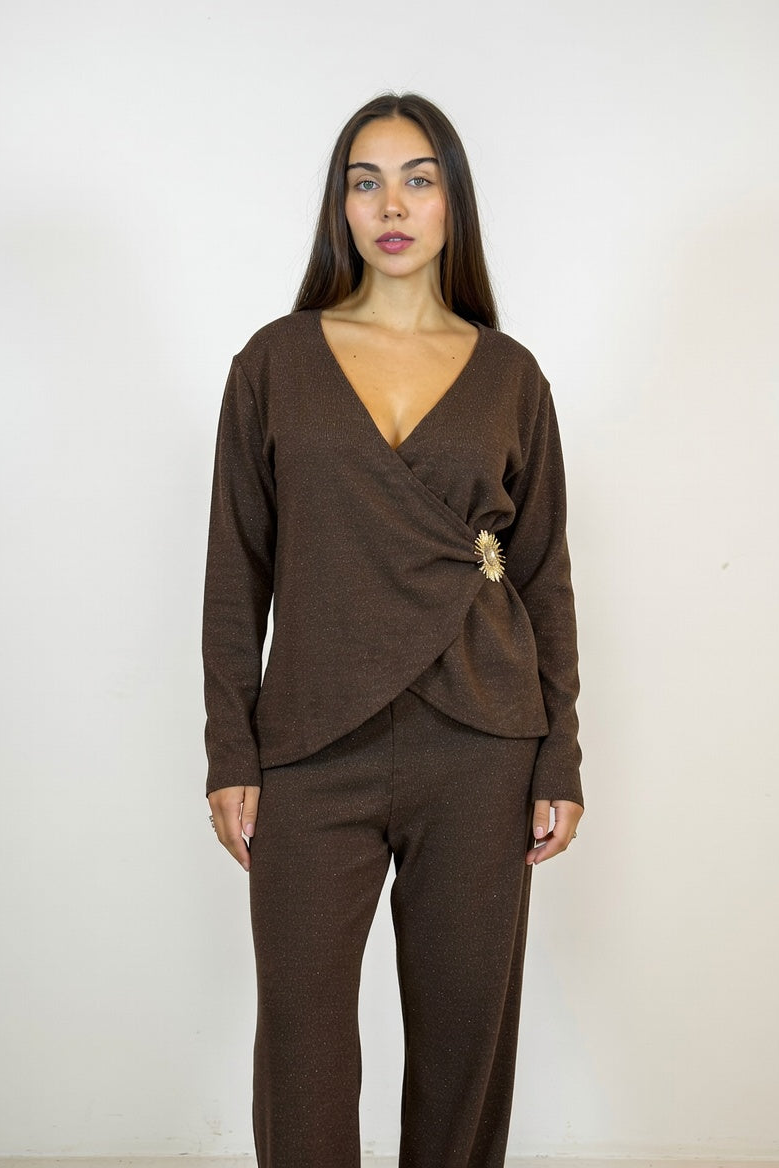 Blusa Bruna Chocolate - Frente