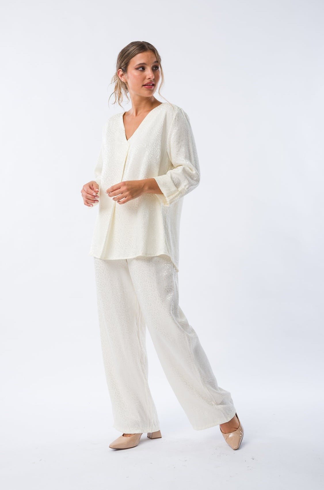 Detalle de la terminación suave y el material de viscosa