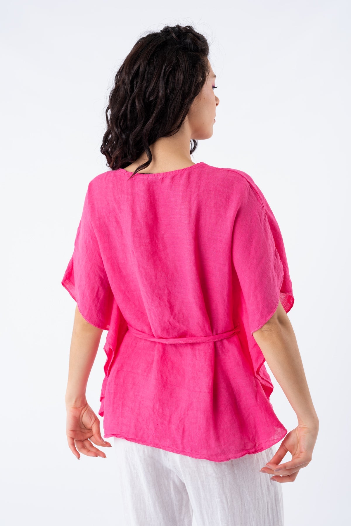 Viviana Méndez - Blusa Positano Fucsia - Detalle de tela