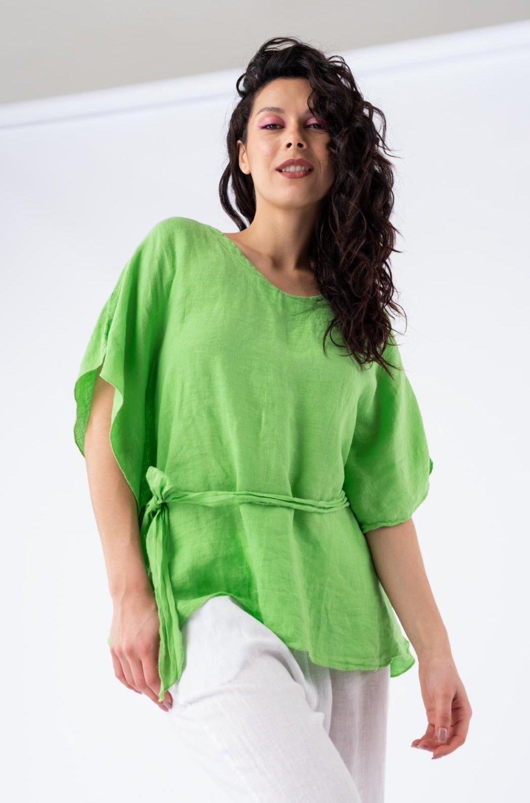 Blusa Positano Verde de Viviana Méndez - Vista frontal