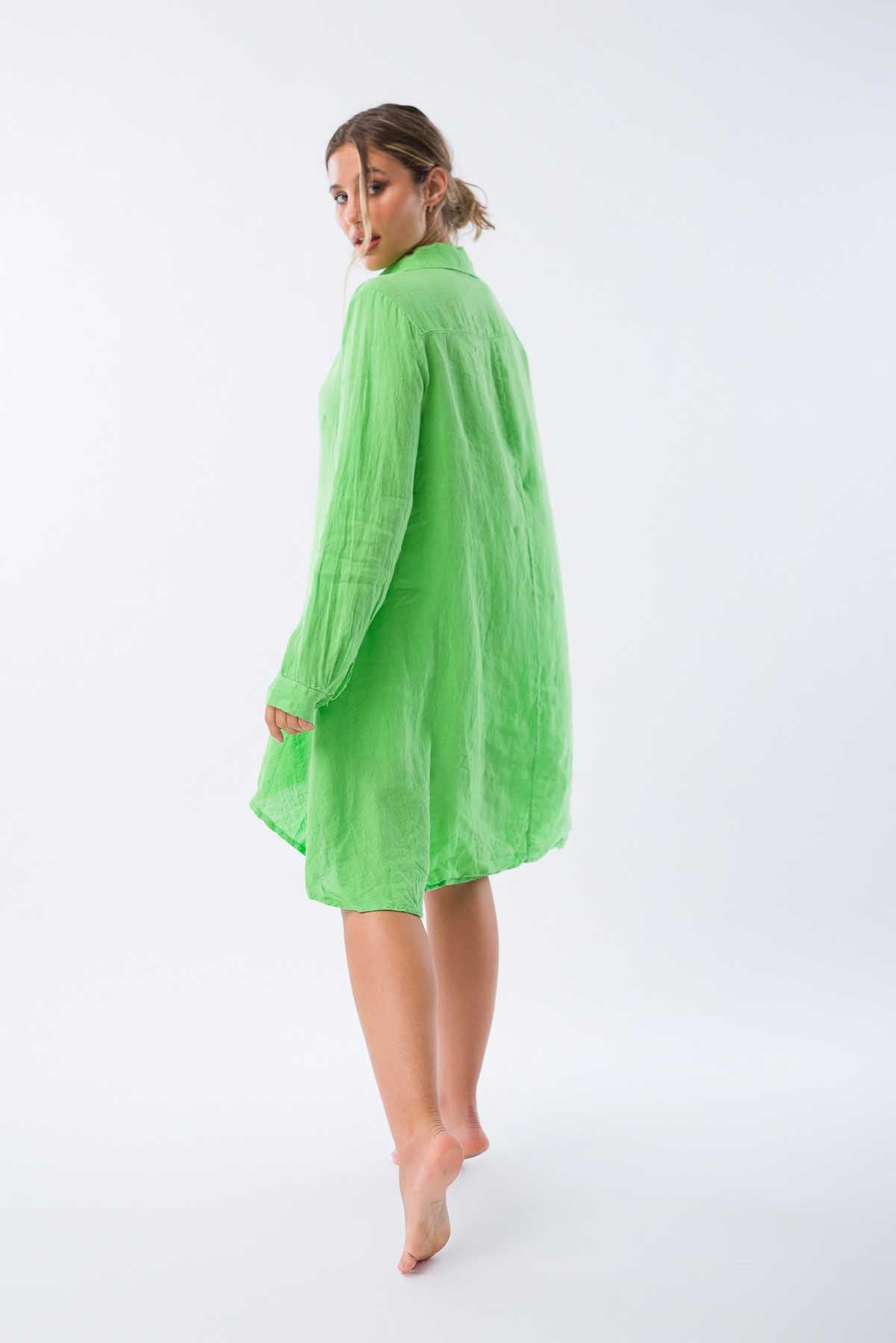 Viviana Méndez - Camisa de Lino Lucía Verde - Camisas