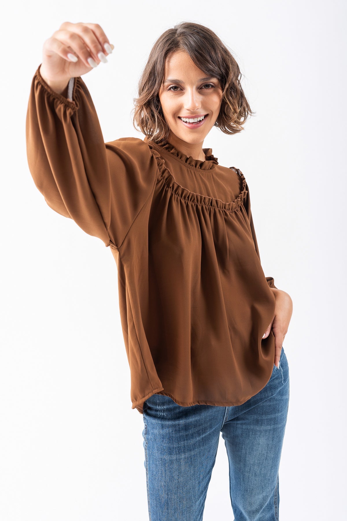 Camisa Greta Marron - Ideal para looks casuales