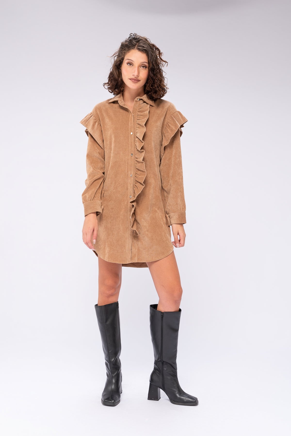 Viviana Méndez - Camisa Larga Vivre Beige - Camisas