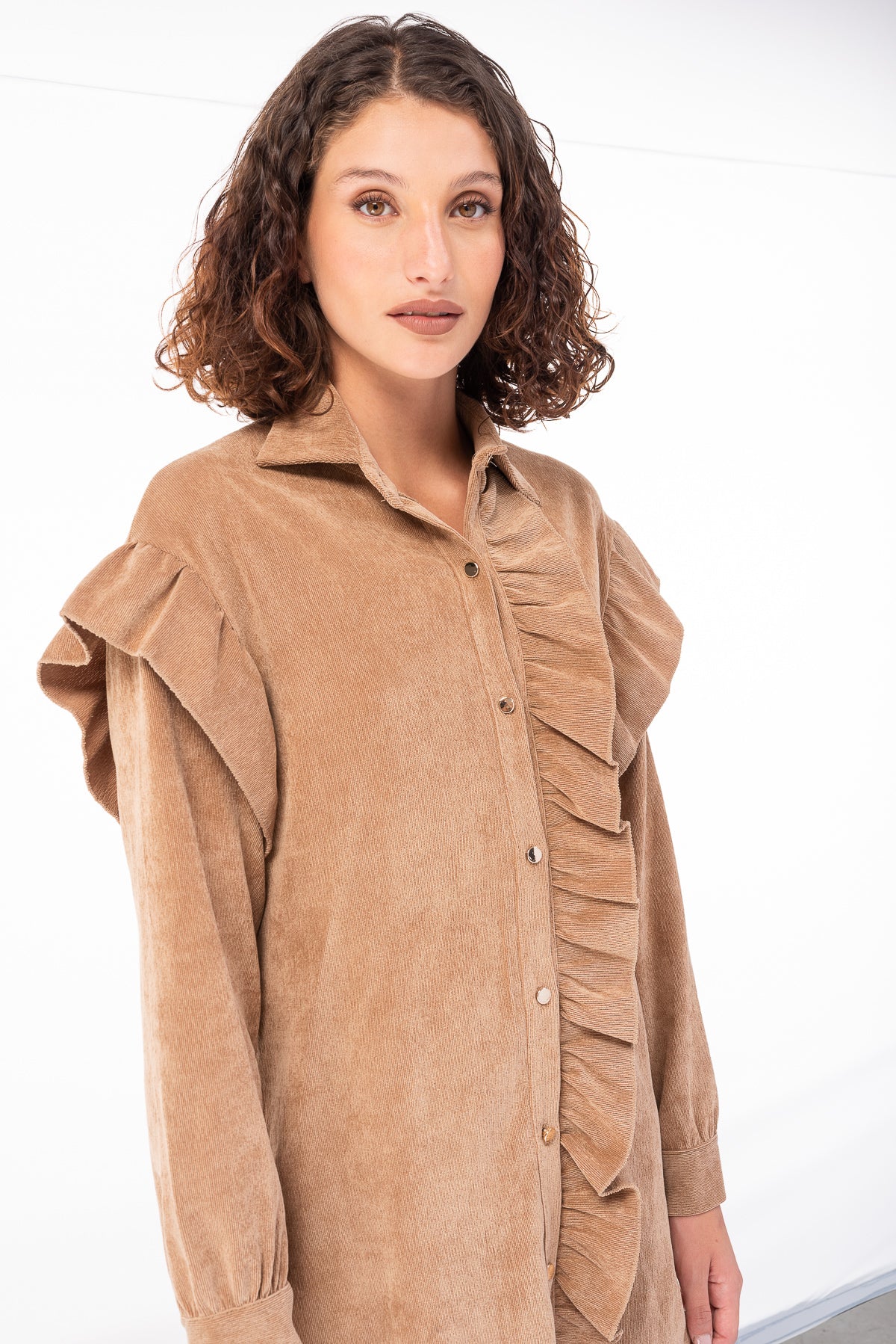 Viviana Méndez - Camisa Larga Vivre Beige - Camisas
