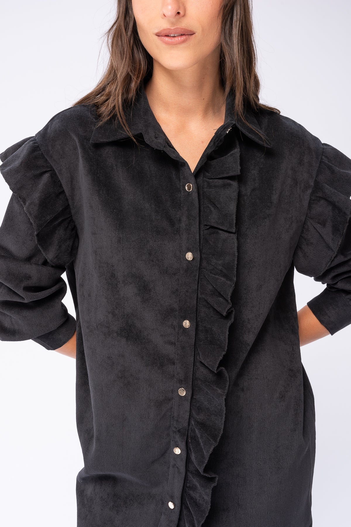 Viviana Méndez - Camisa Larga Vivre Negra - Camisas