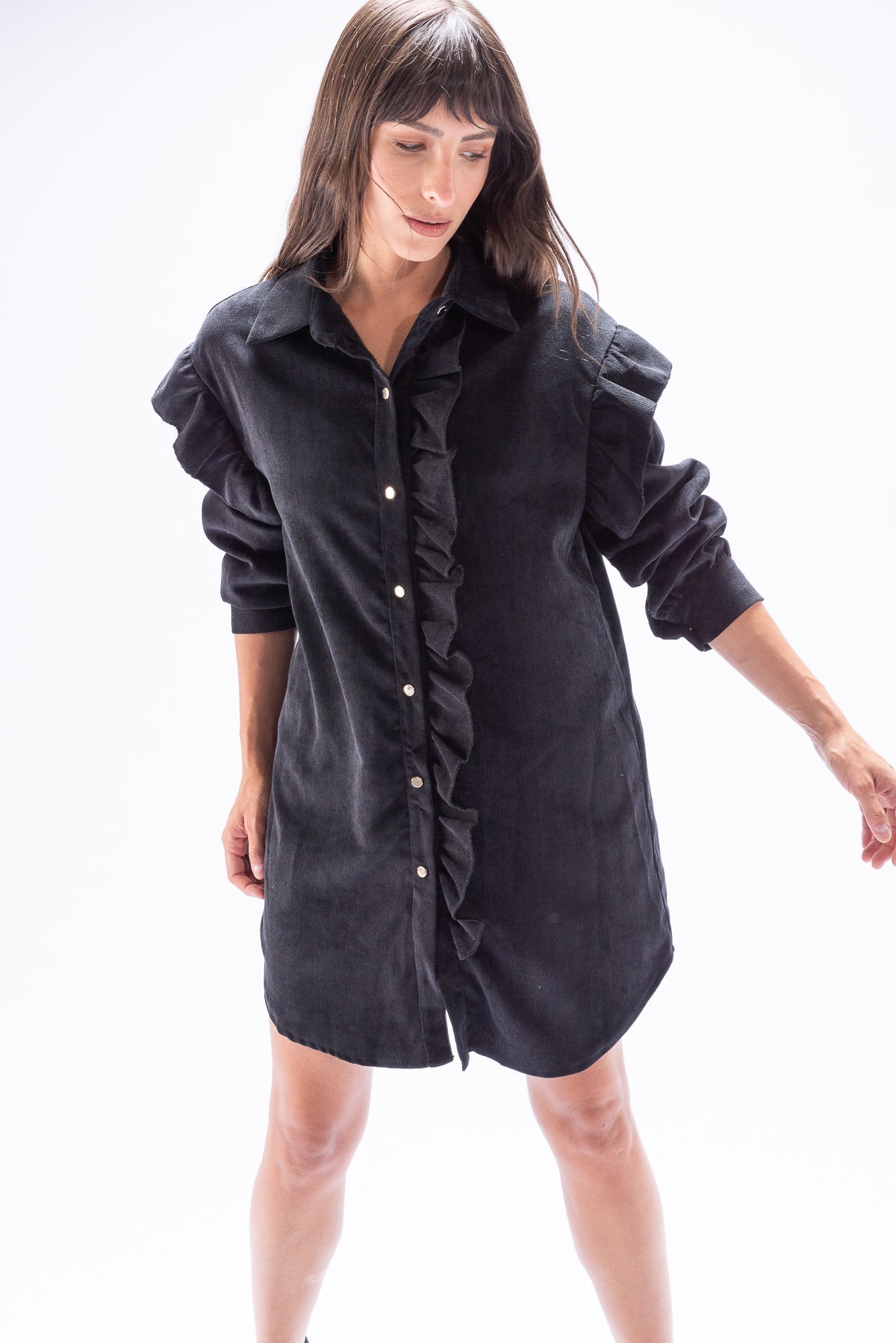 Viviana Méndez - Camisa Larga Vivre Negra - Camisas