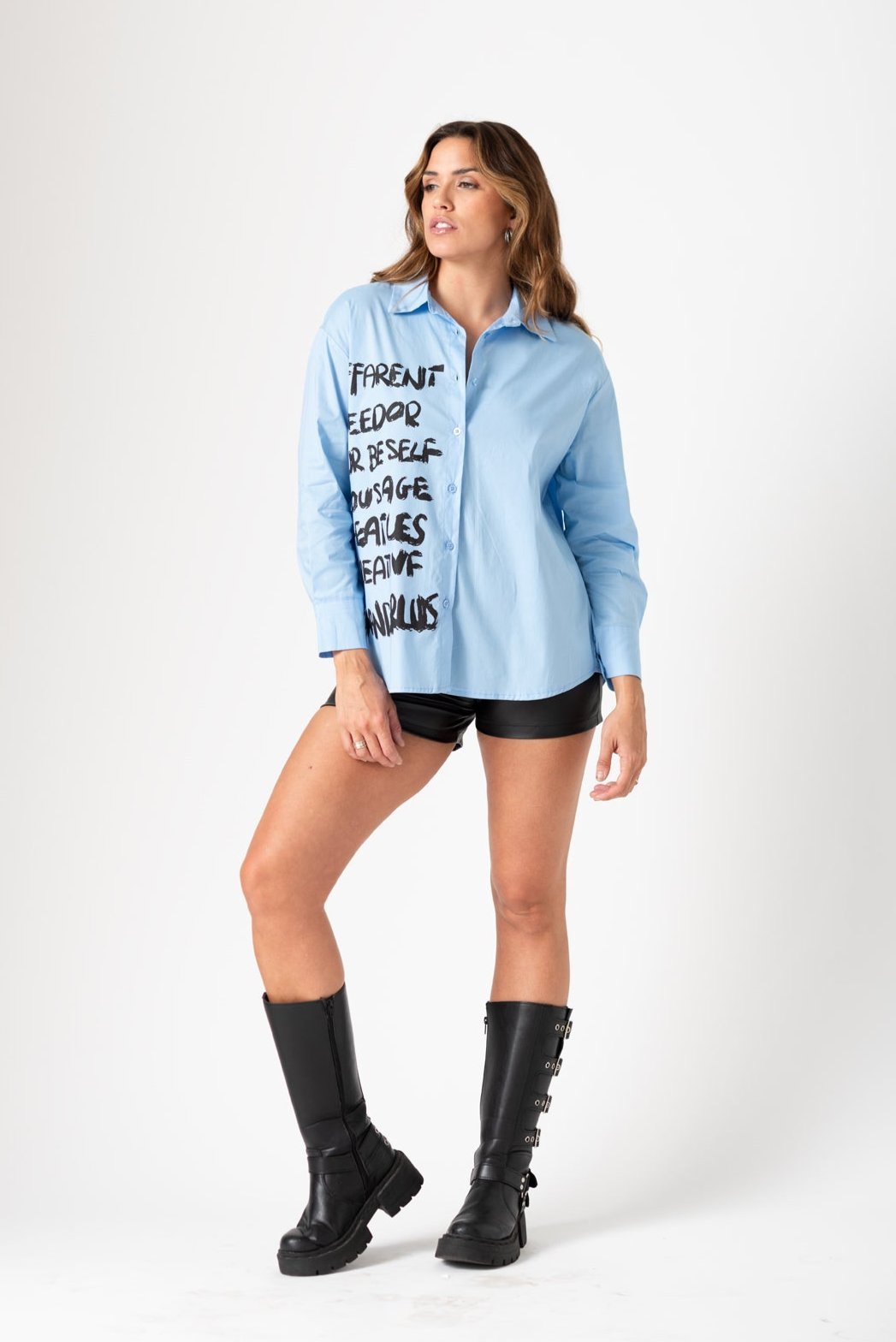 Viviana Méndez - Camisa Soneto - Celeste - Camisas