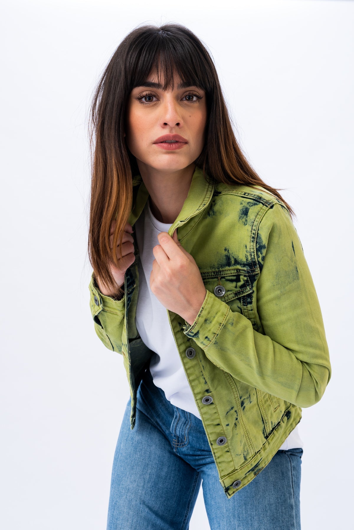 Viviana Méndez - Campera Jeans Tie Verde - Camperas y Chaquetas