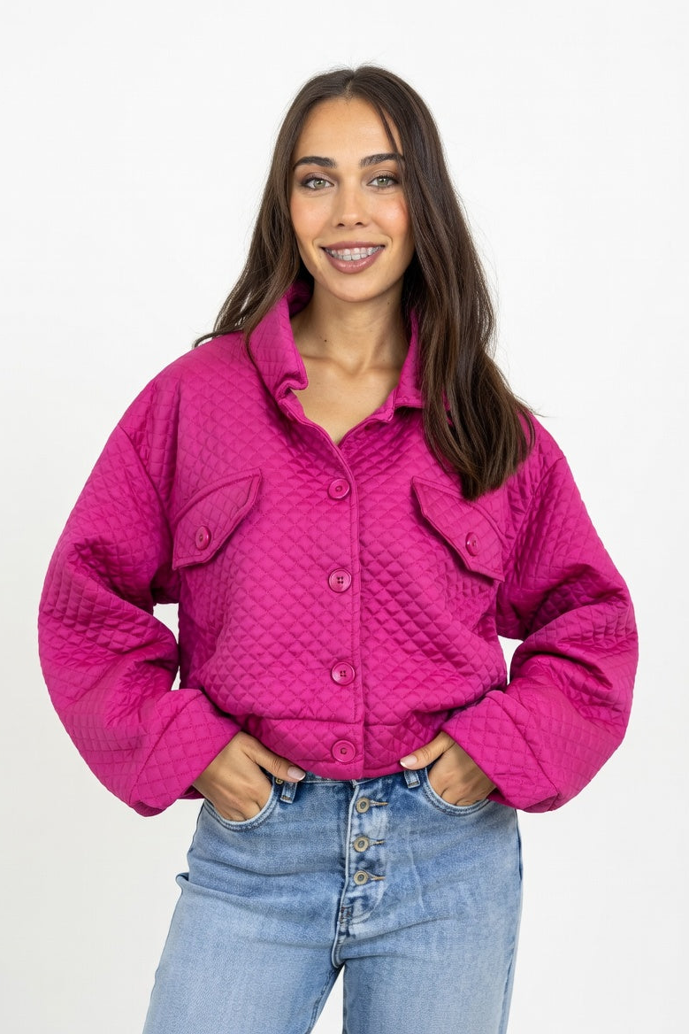 Campera New York Fucsia - Frente