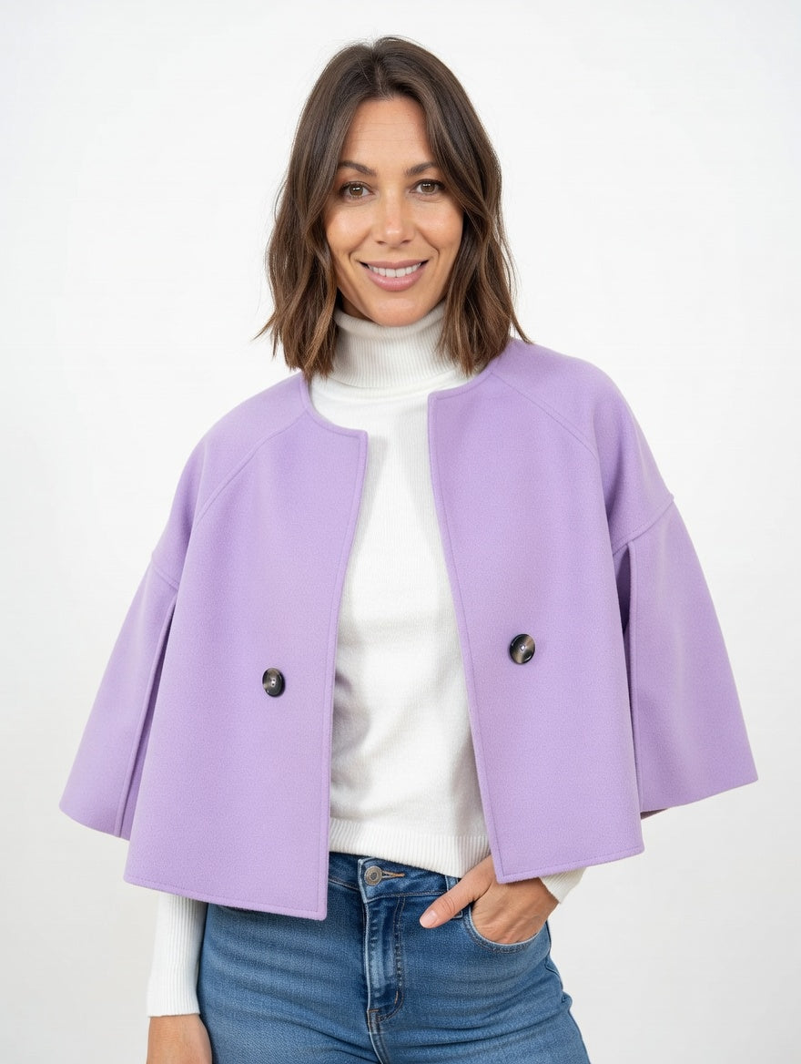 Capa de Paño Lila - Frente