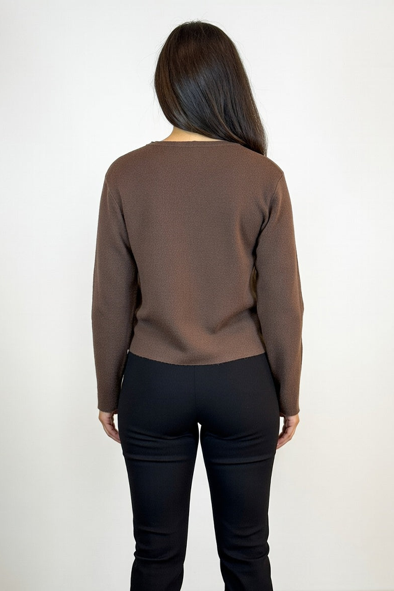 Cardigan Noir Chocolate - Atras