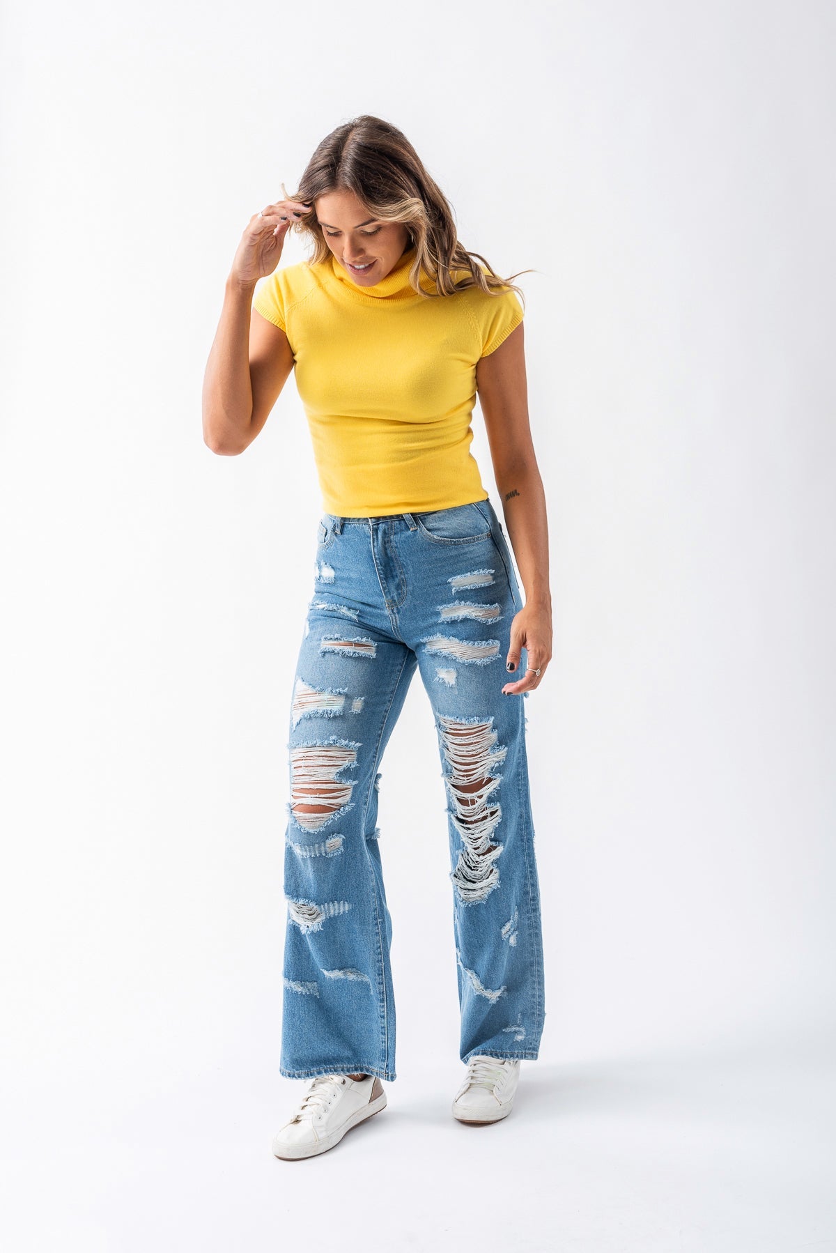 Chaleco Diana Amarillo de Viviana Méndez - vista frontal