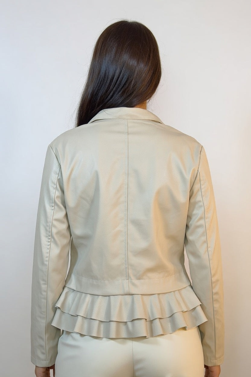 Chaqueta Eco Cuero Fort - Beige - Atras