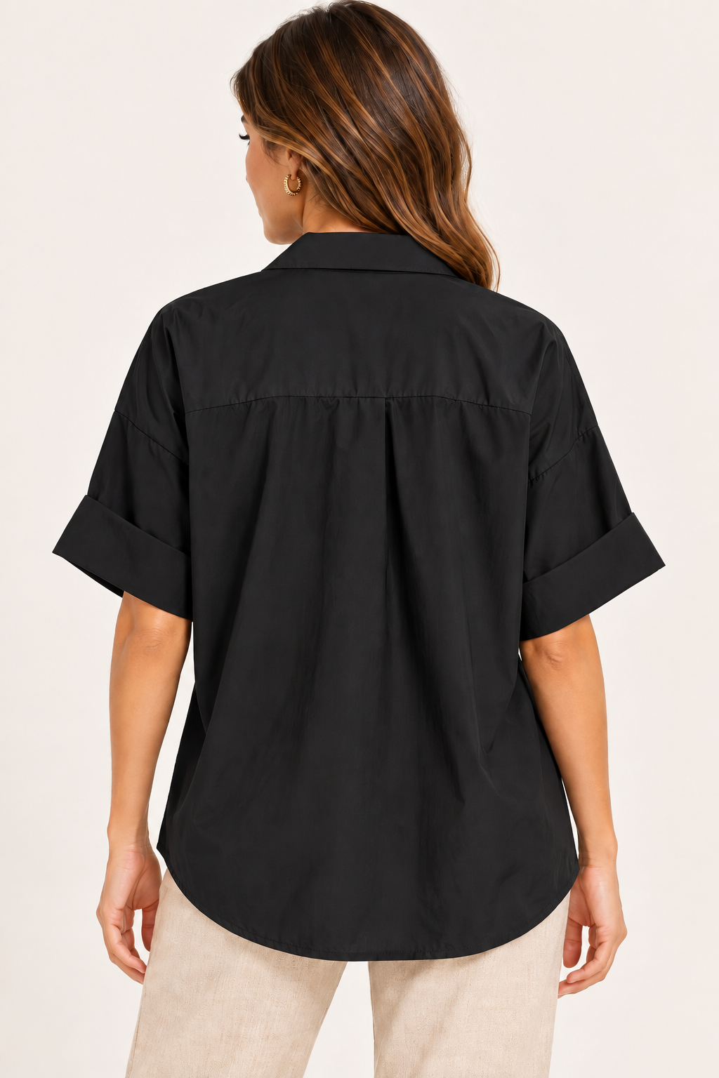Camisa Marfil Negra