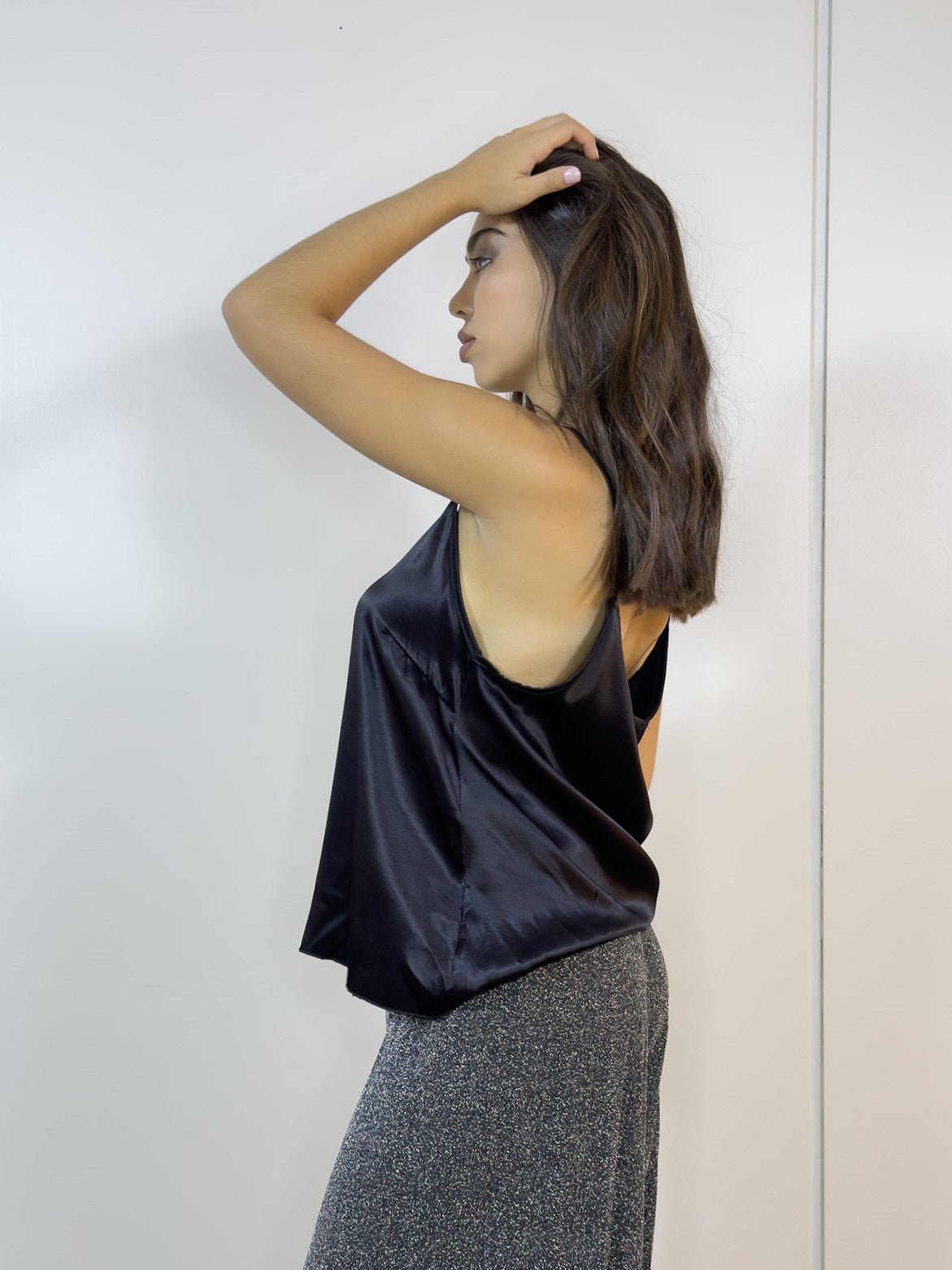 Viviana Méndez - Musculosa Lencera Negro - Blusas