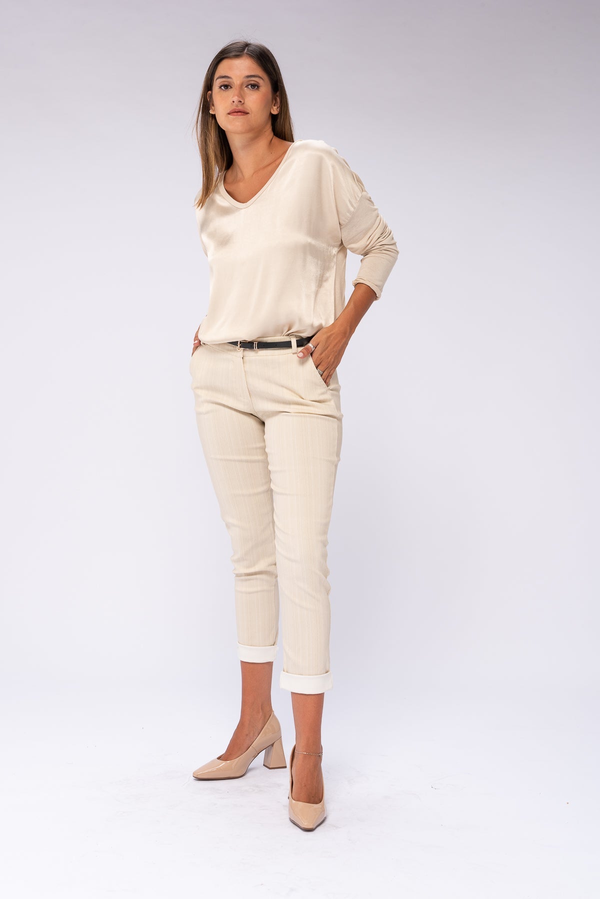 Viviana Méndez - Pantalón Aline Executive Beige - SALE