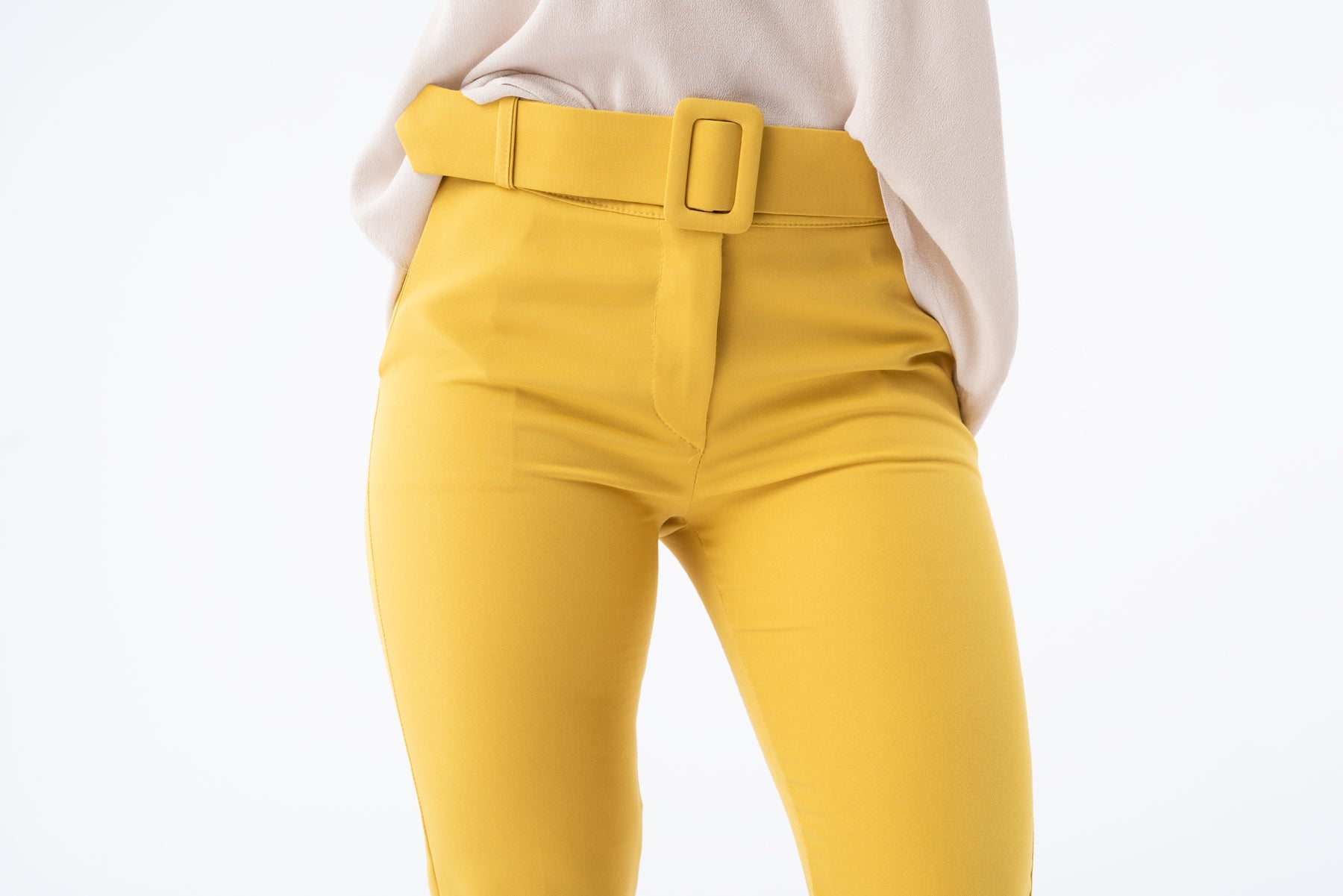 Viviana Méndez - Pantalón Ceinture Amarillo - Pantalones