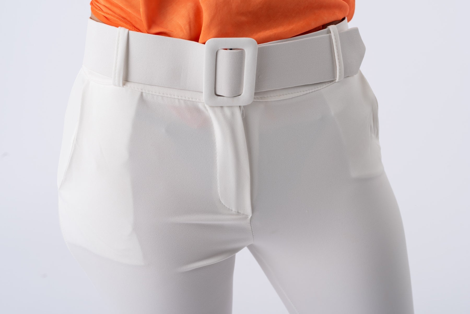 Viviana Méndez - Pantalón Ceinture Blanco - Pantalones