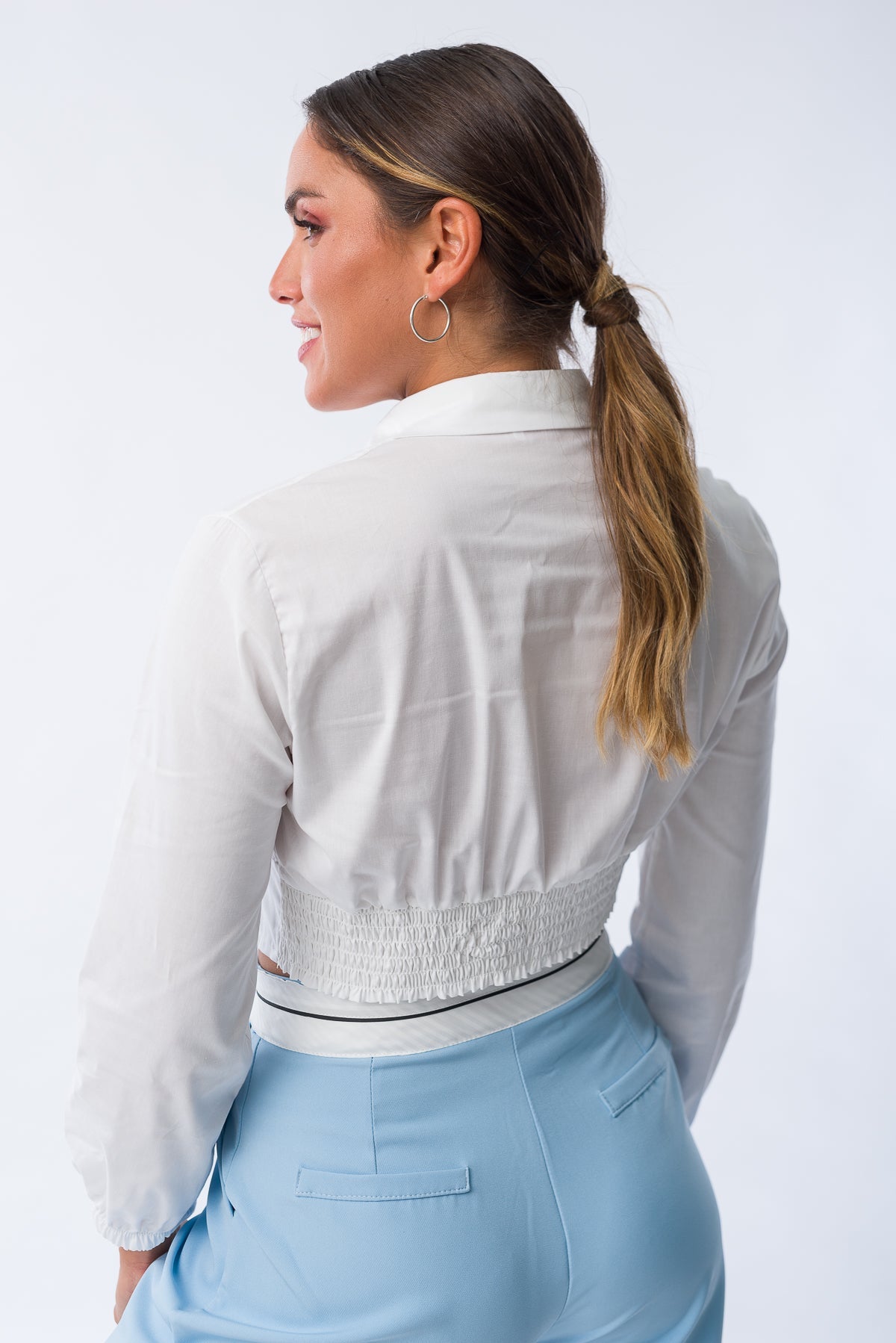 Pantalón Chisure Celeste - Combinado con blusa