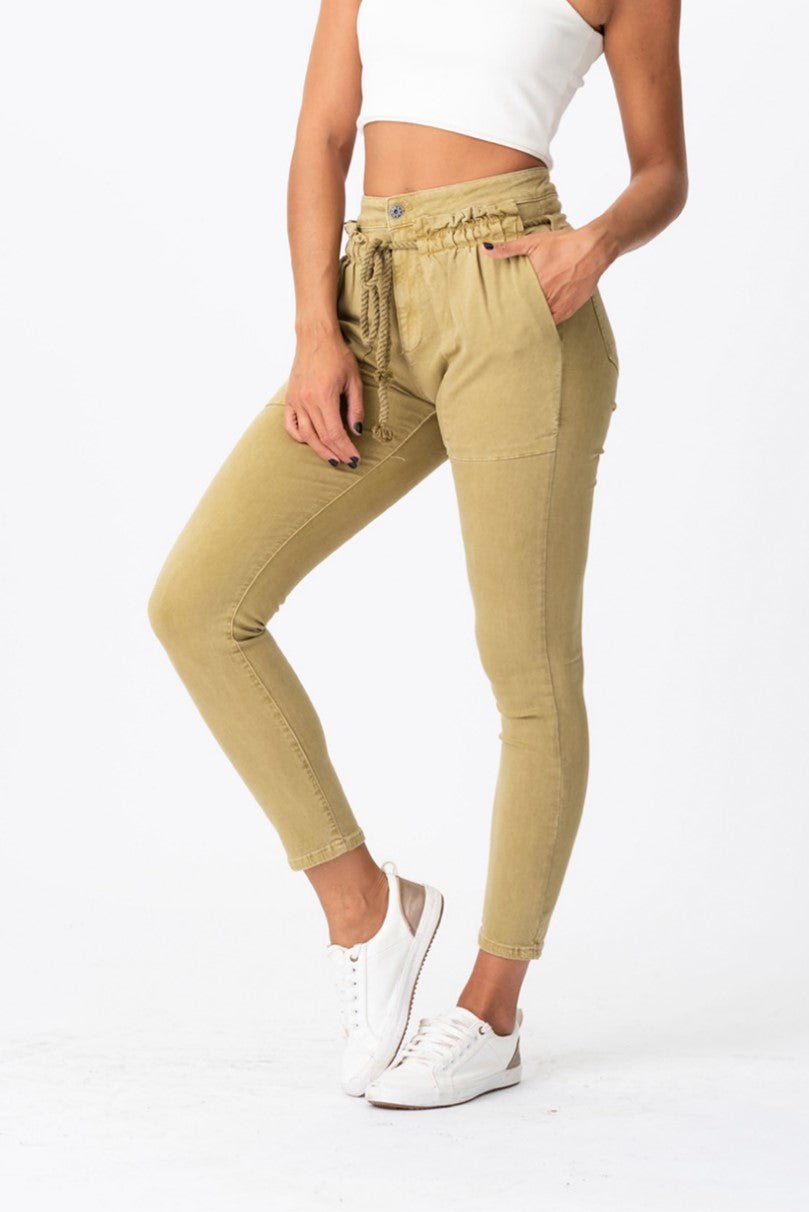 Viviana Méndez - Pantalón con Cordón Pistacho - Pantalones