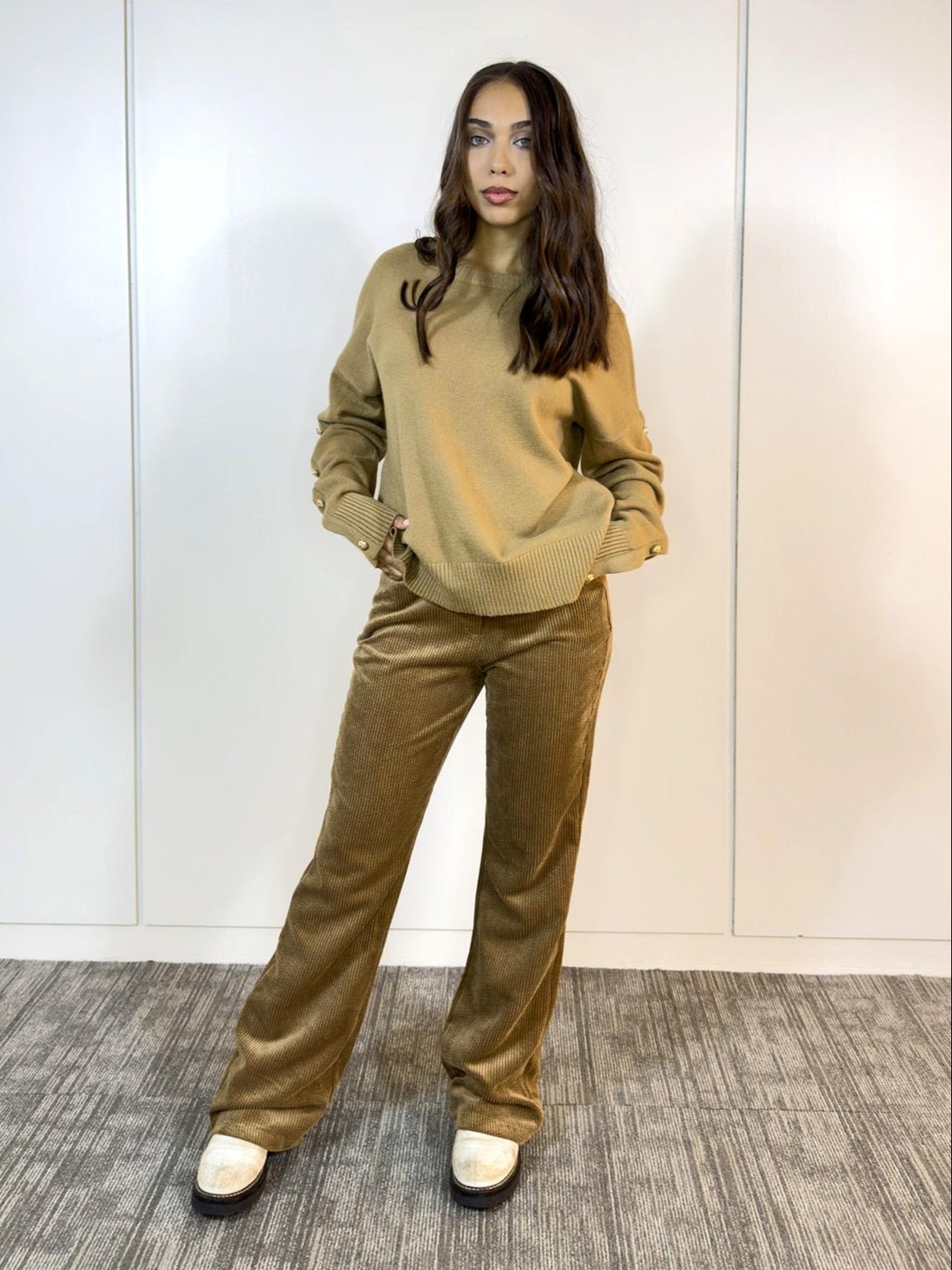 Viviana Méndez - Pantalón Cota Marrón - Pantalones