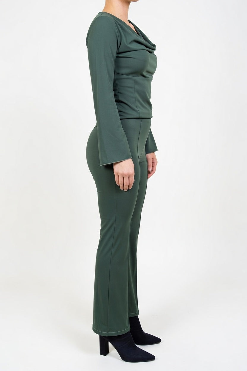 Pantalón Donata Verde Oliva - Costado