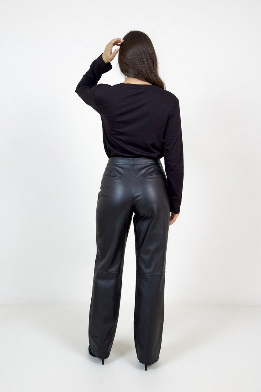 Pantalón Eco Cuero Negro - Atras