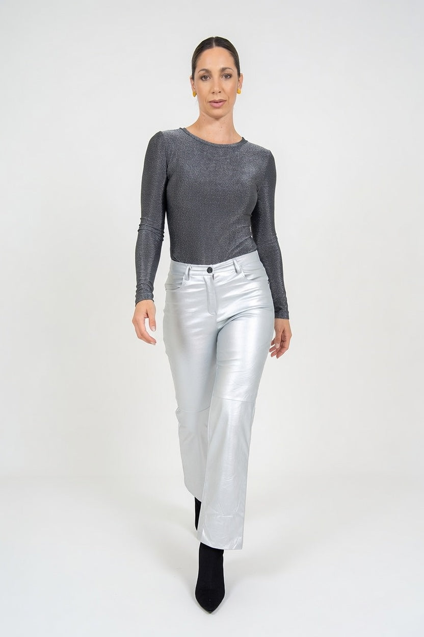 Pantalón Eco Cuero Plata - Walking