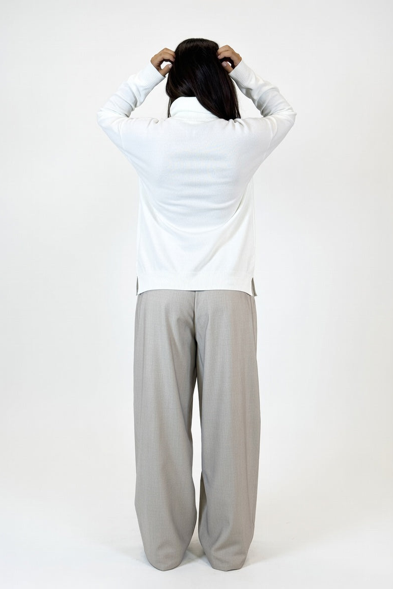 Polera Básica Blanca - Atras
