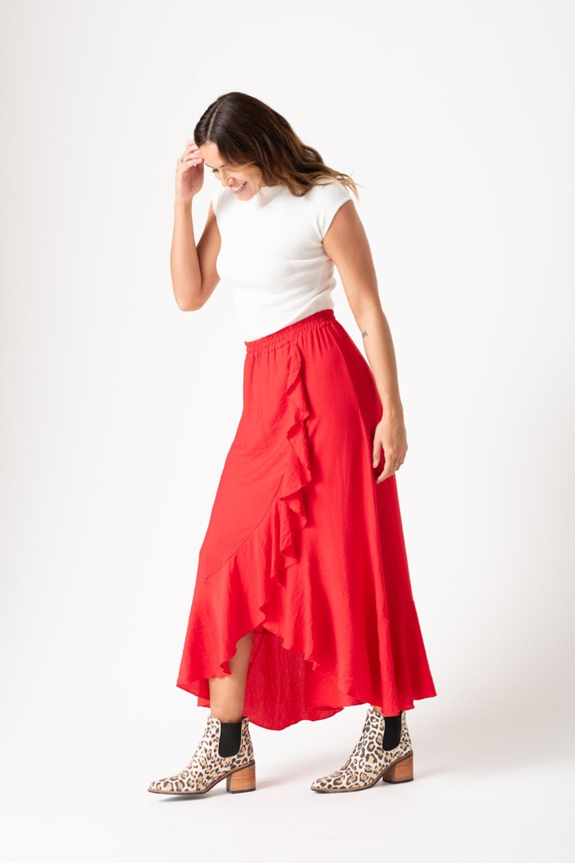 Viviana Méndez - Pollera Flamand Rojo - Faldas