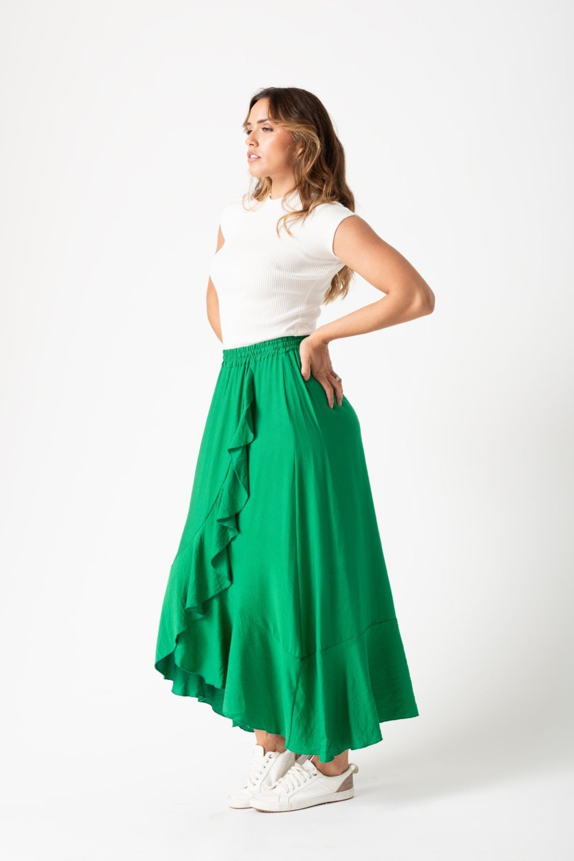 Viviana Méndez - Pollera Flamand Verde Benetton - Faldas