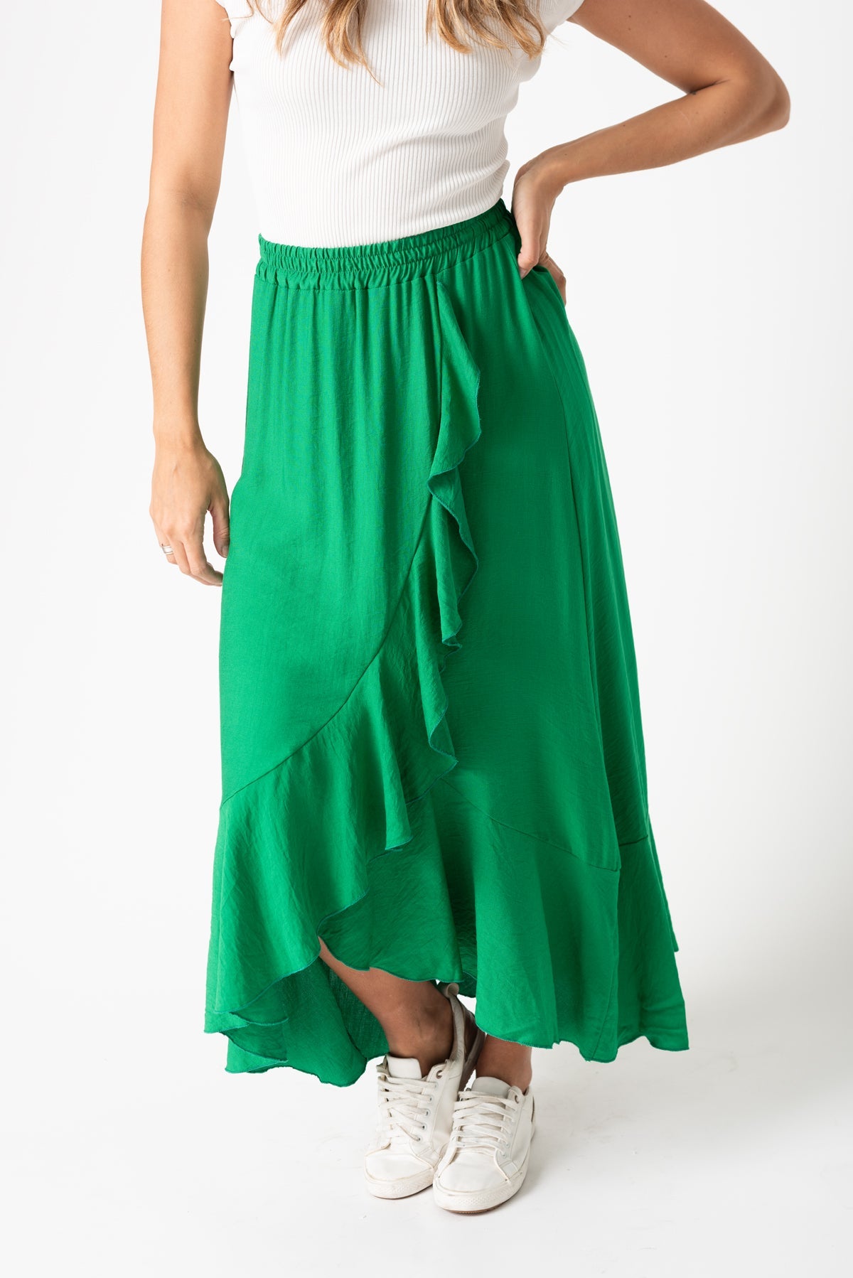 Viviana Méndez - Pollera Flamand Verde Benetton - Faldas