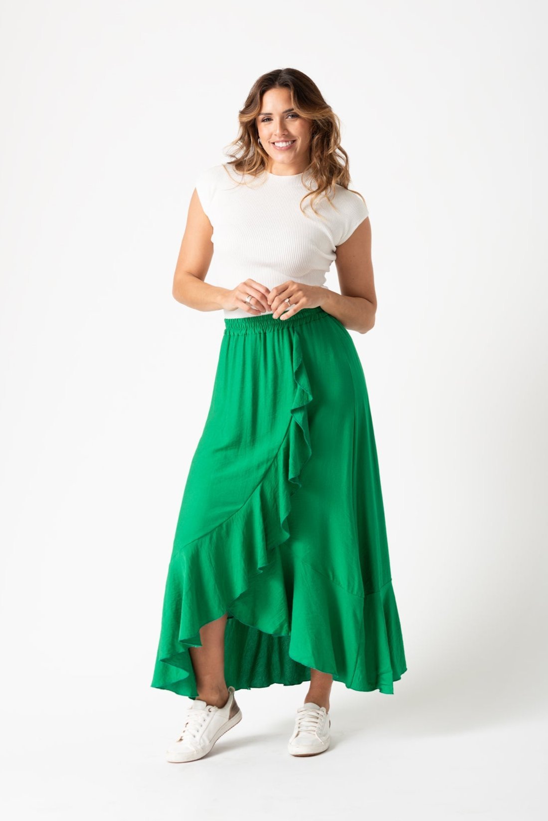 Viviana Méndez - Pollera Flamand Verde Benetton - Faldas