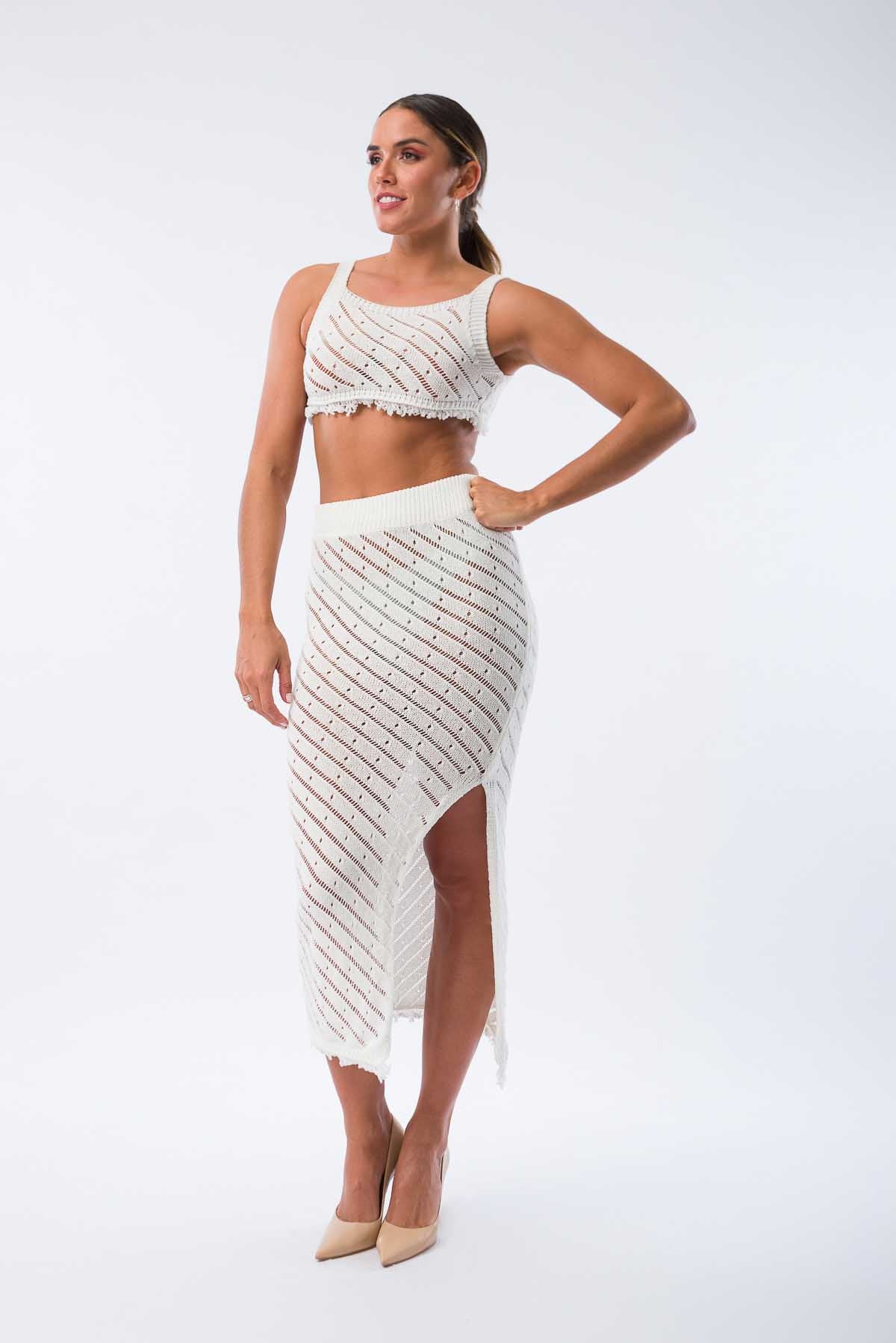 Pollera Leticia Blanco