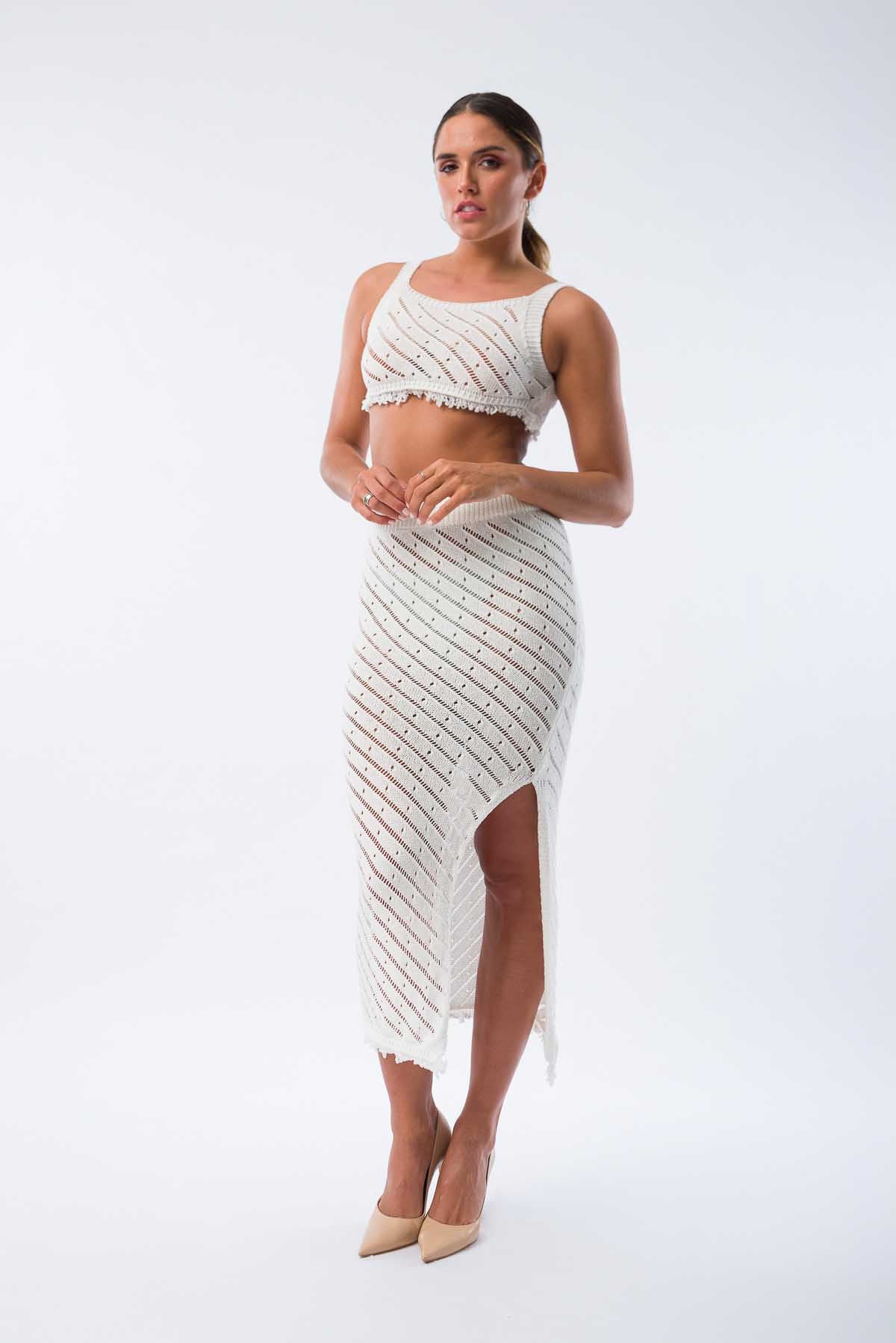 Pollera Leticia Blanco