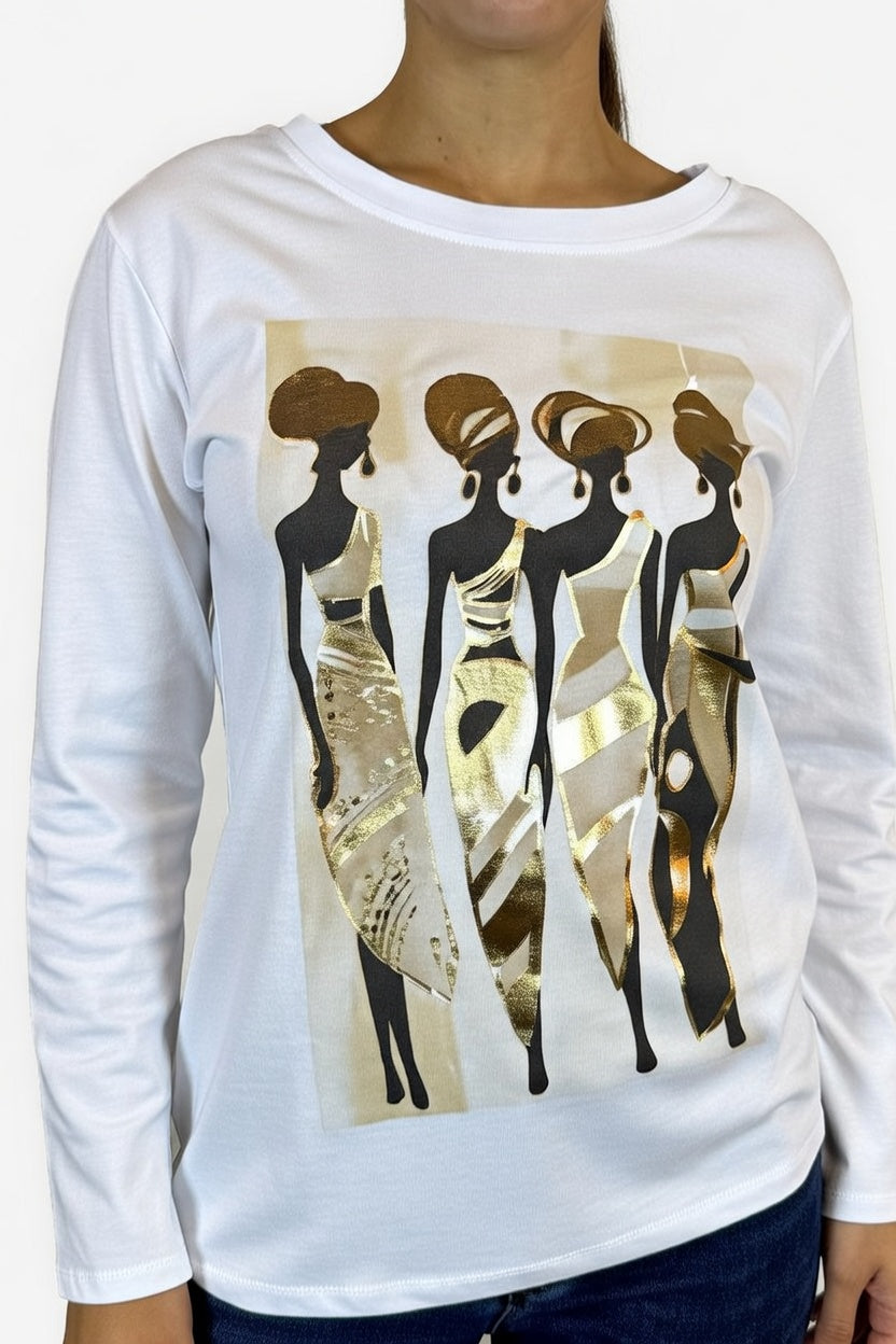 Remera Afra Marrón - Detalle