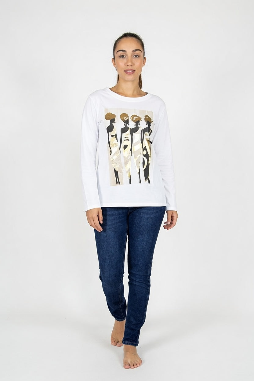 Remera Afra Marrón - Frente