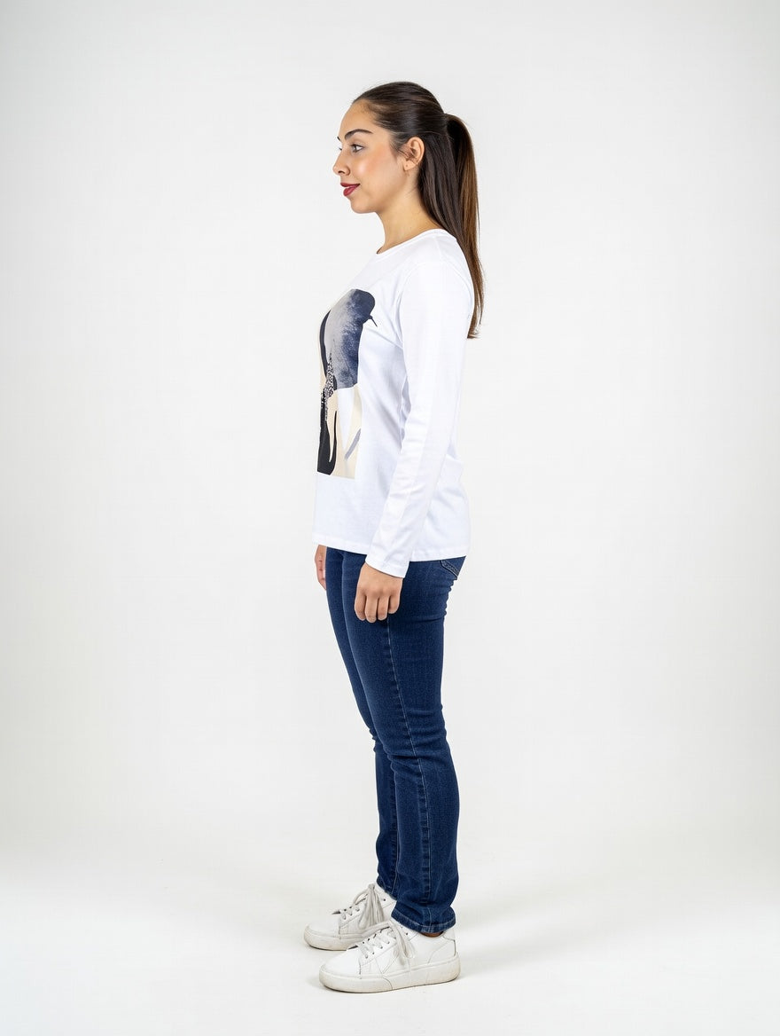 Remera Feli Azul Marino - Costado