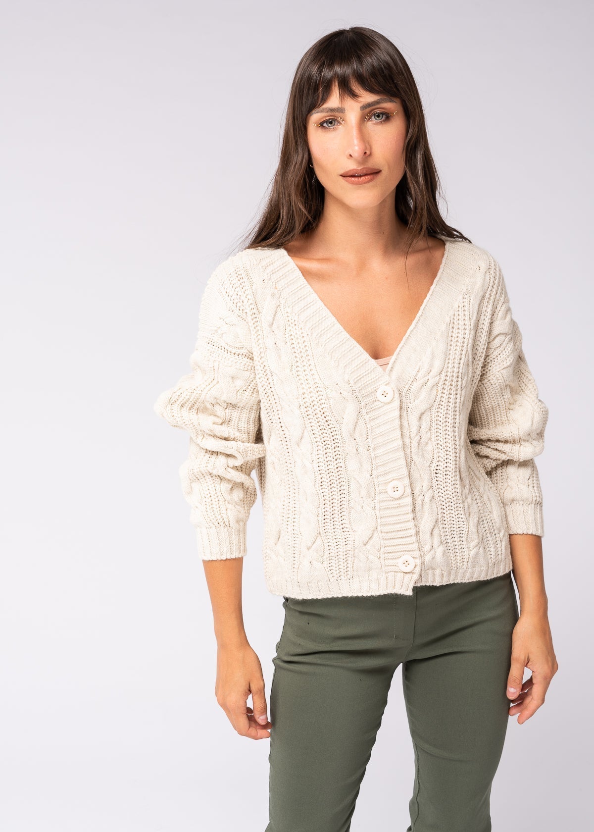 Detalle del tejido suave y elástico del Saco Trend