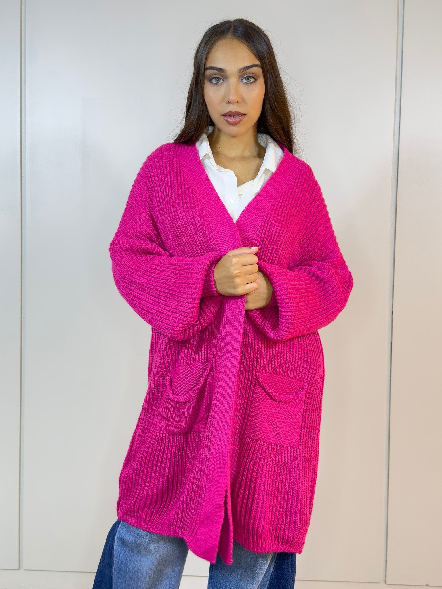 Sacón Dopia Fucsia de Viviana Méndez - detalle del tejido