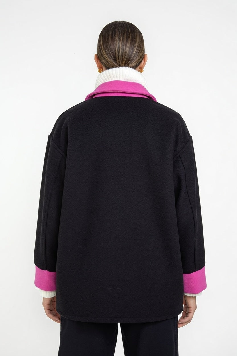 Sobre Camisa Dua - Negro/Fucsia - Atras